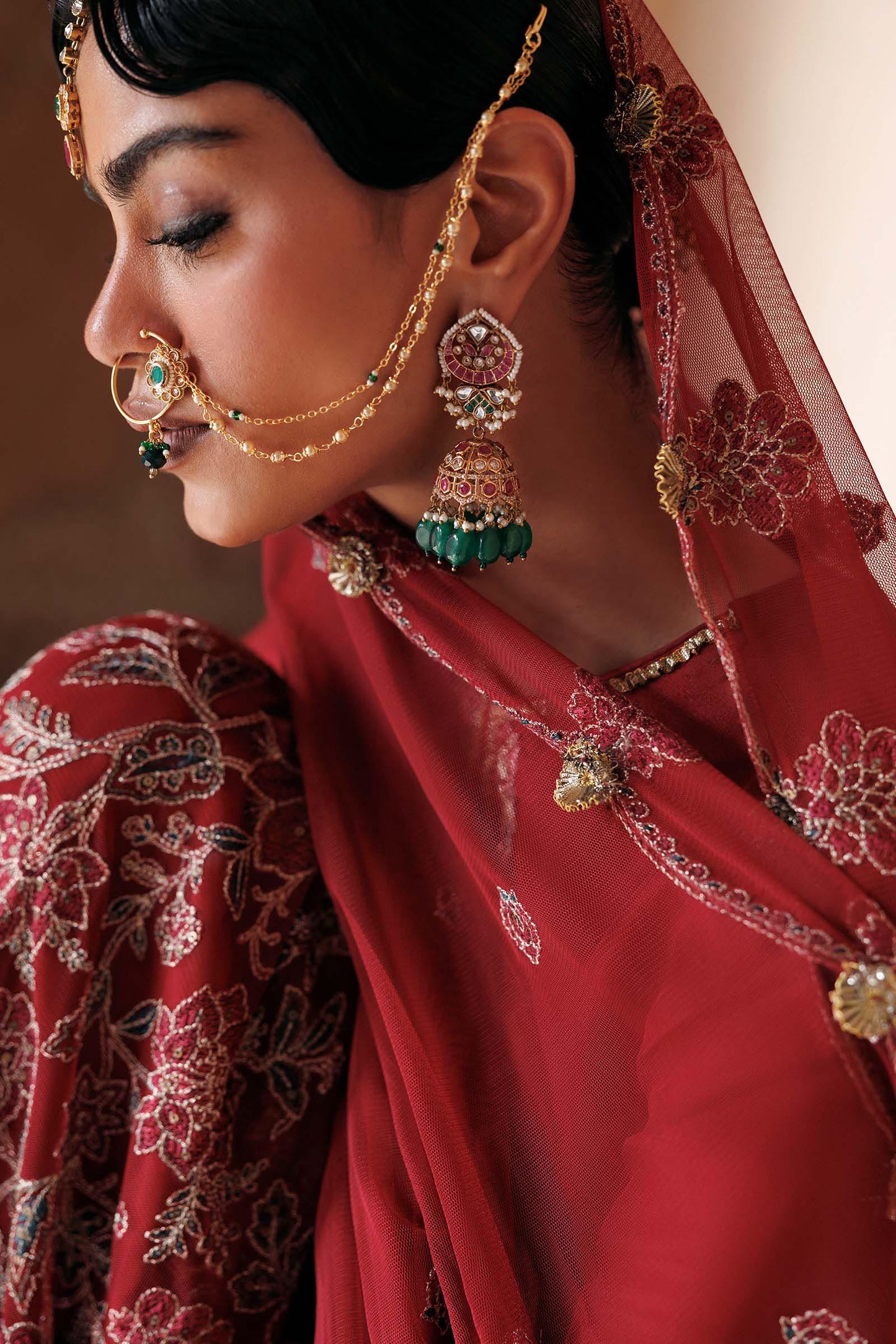 Embroidered Net Fabric (2Pcs)