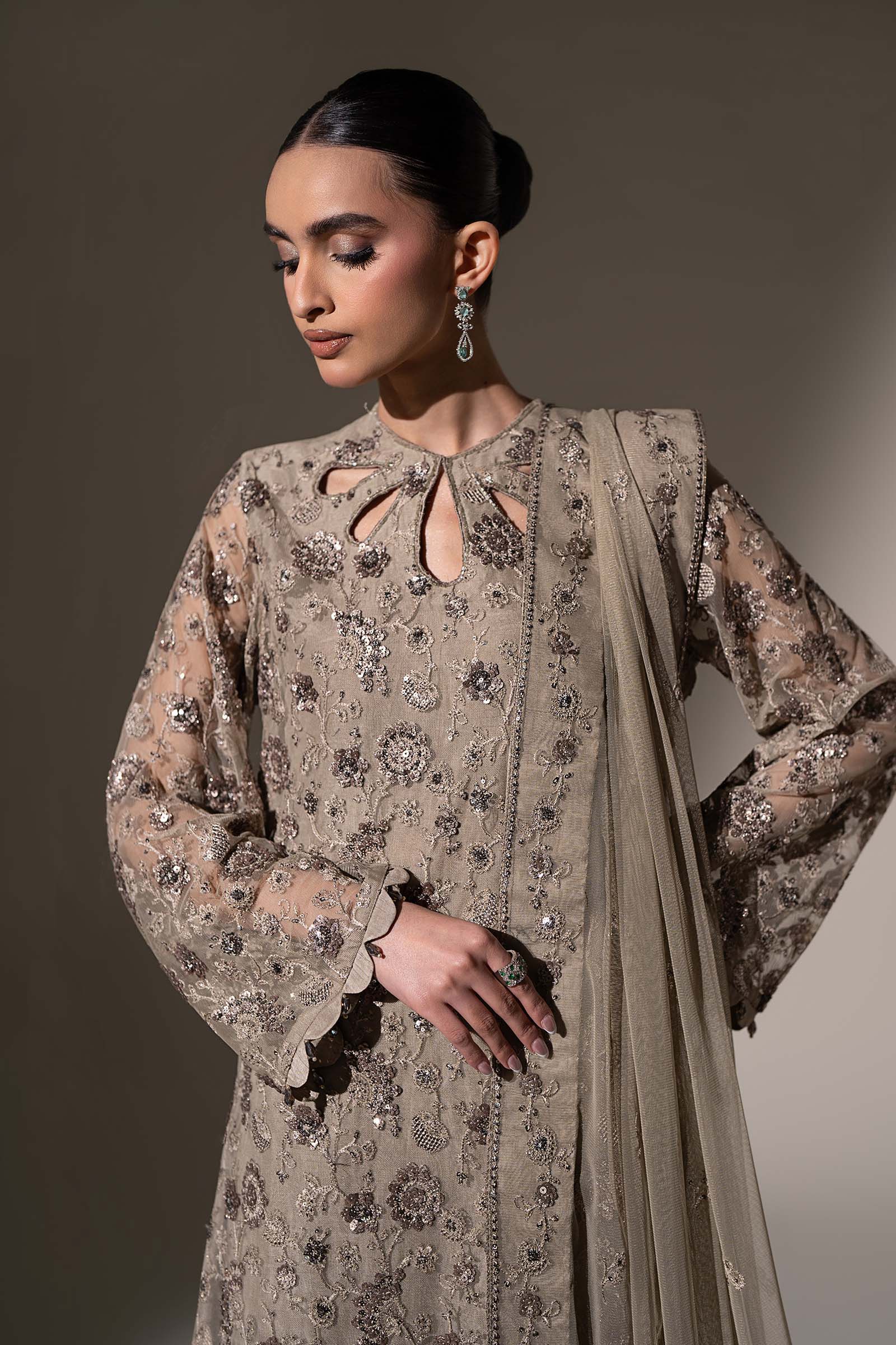 Embroidered Net Fabric (3Pcs)
