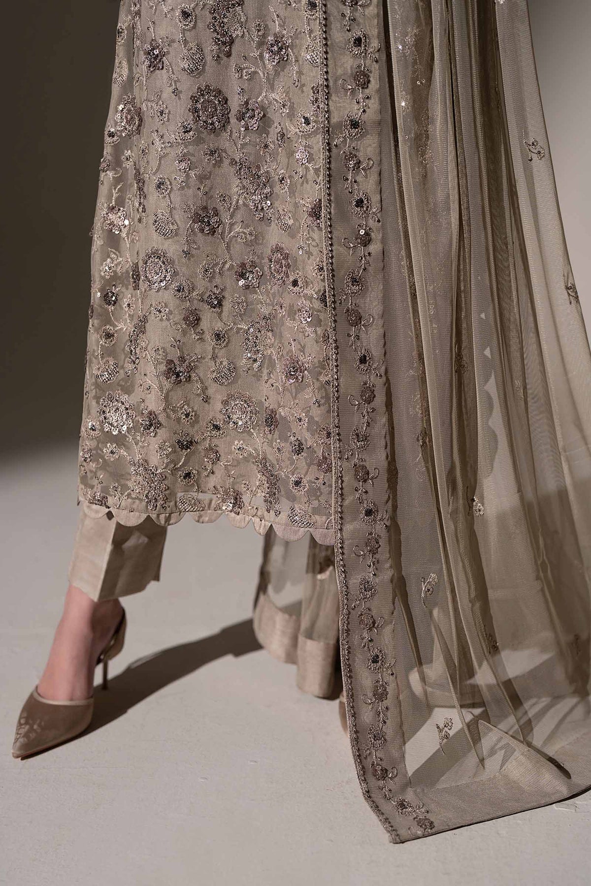 Embroidered Net Fabric (3Pcs)