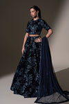 Embroidered Velvet Fabric (1Pc)