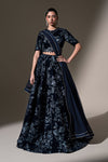 Embroidered Velvet Fabric (1Pc)