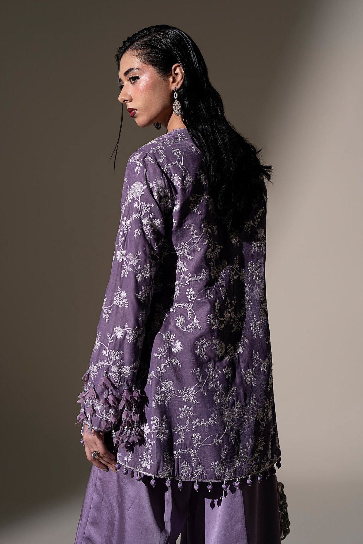 Embroidered Velvet Fabric (1Pc)