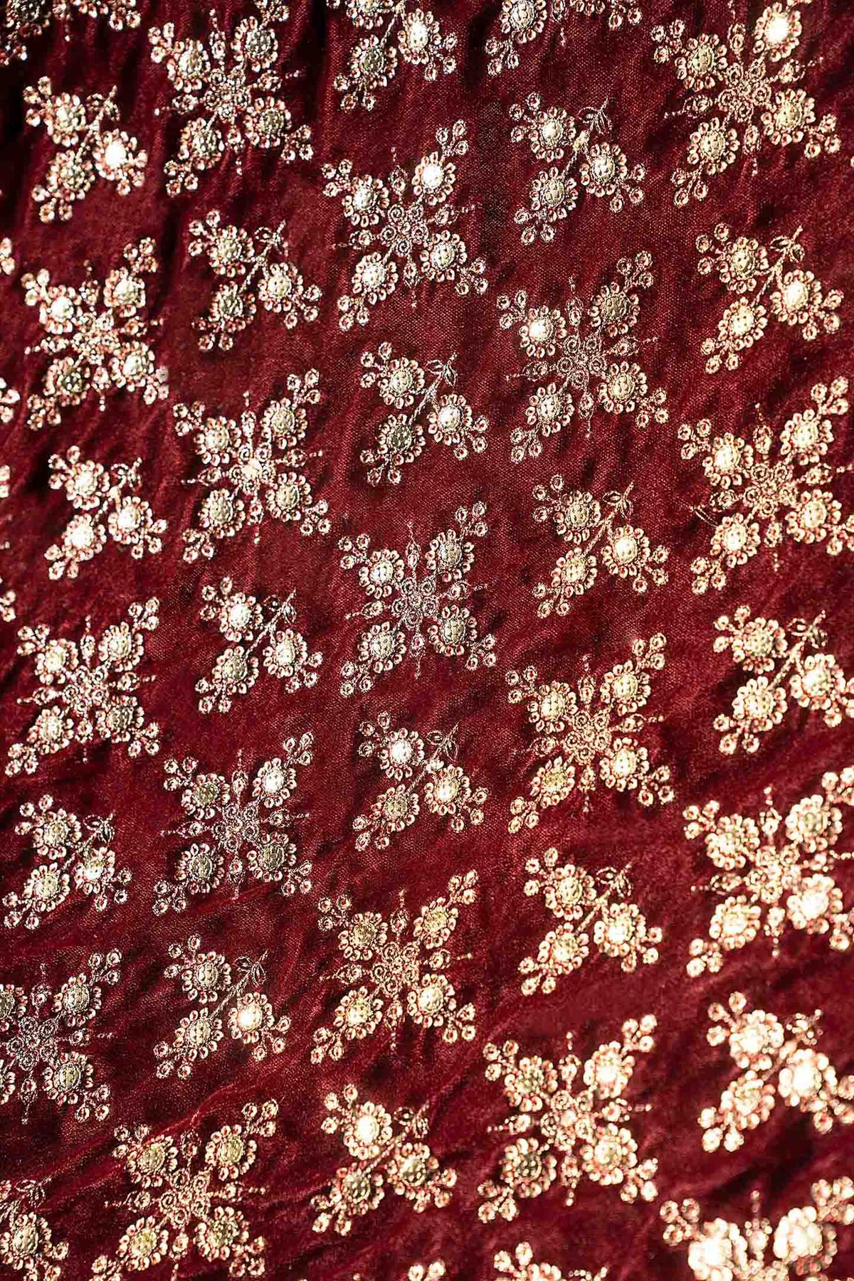 Embroidered Velvet Fabric (1Pc)