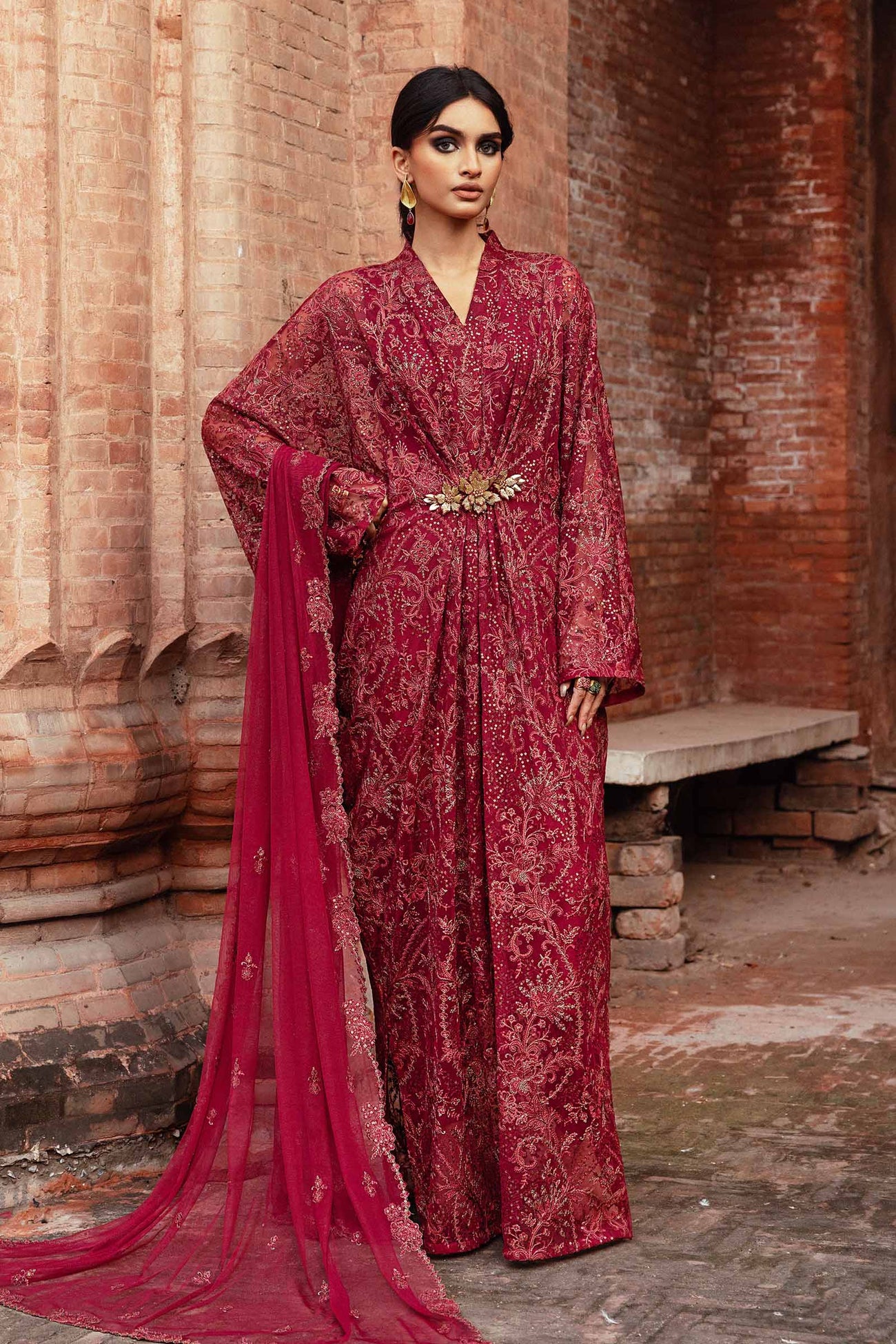 Embroidered Net Fabric (2Pcs) | LF-905