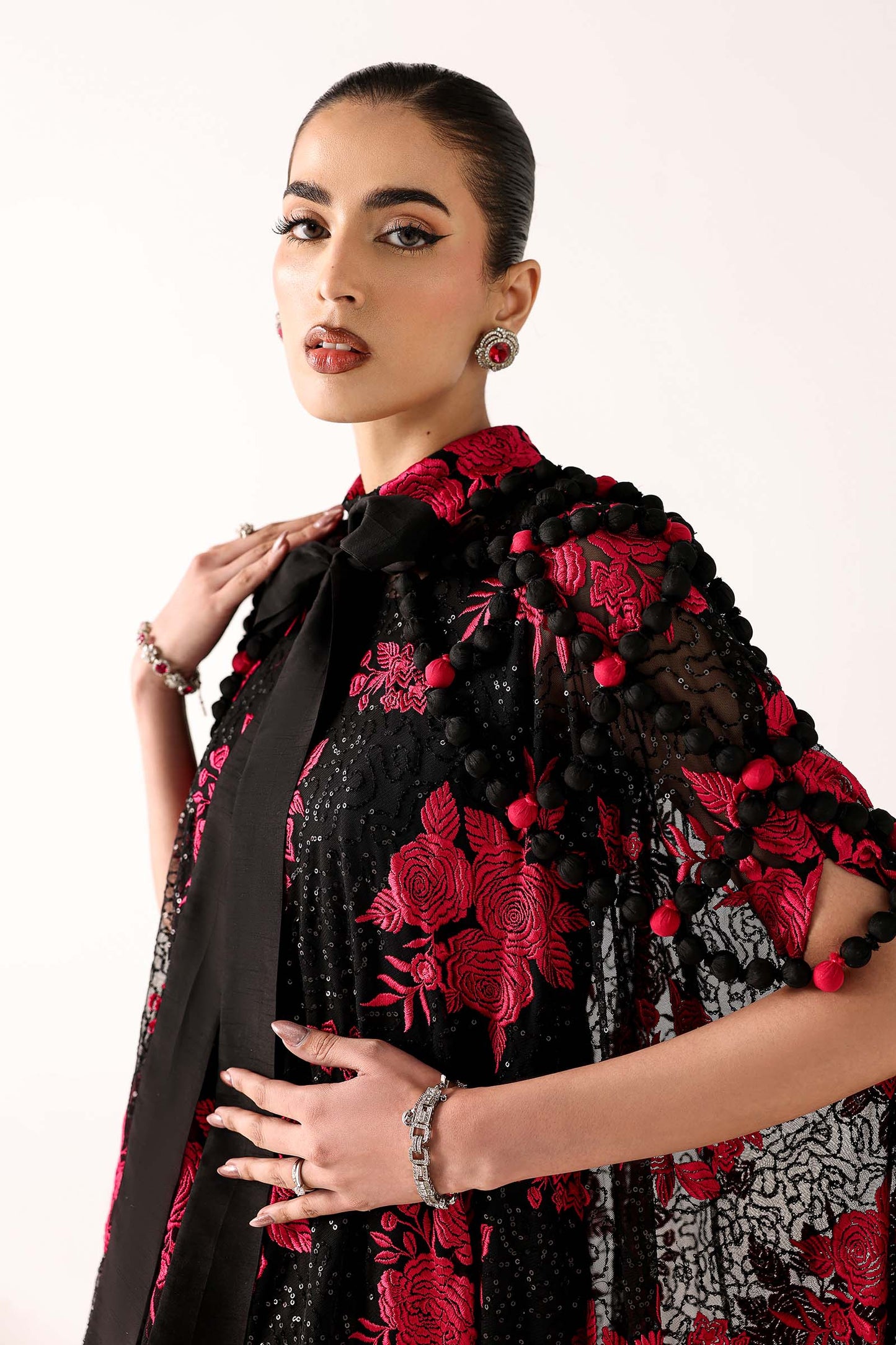 Embroidered Net Fabric (2Pcs)