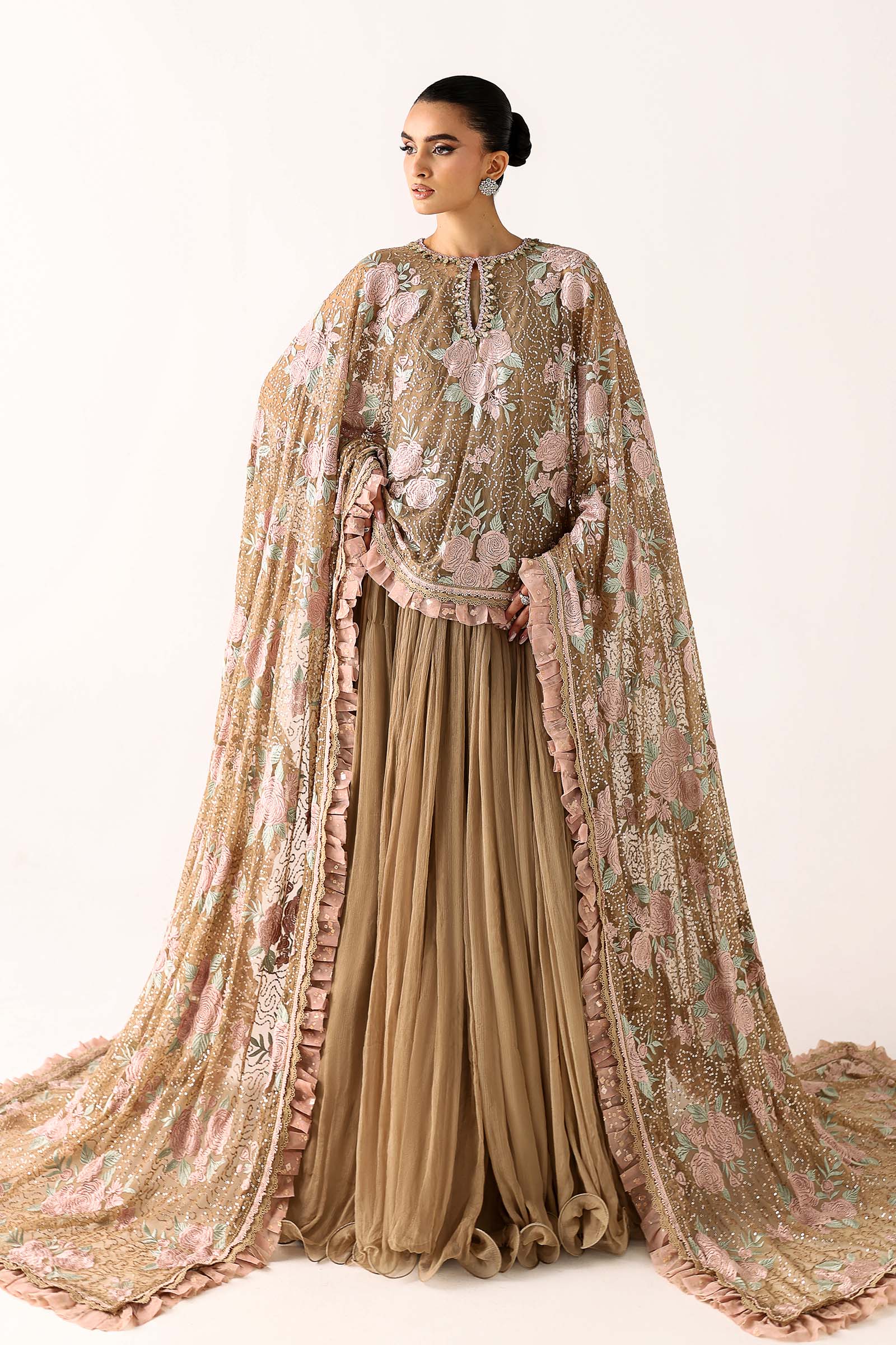 Embroidered Net Fabric (2Pcs)