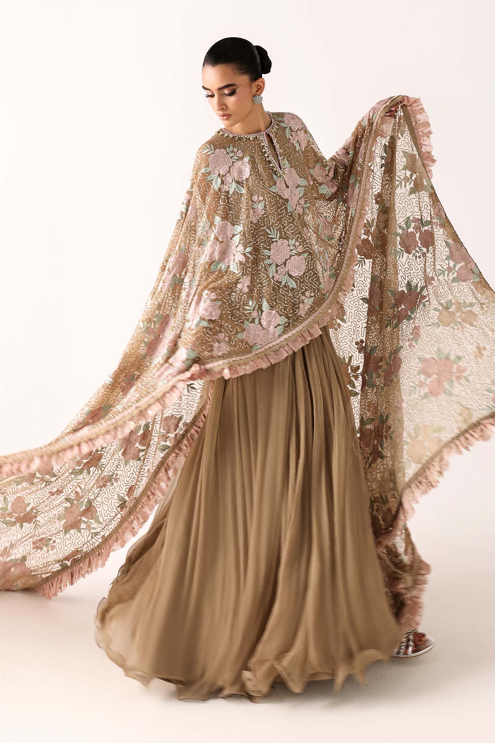 Embroidered Net Fabric (2Pcs)