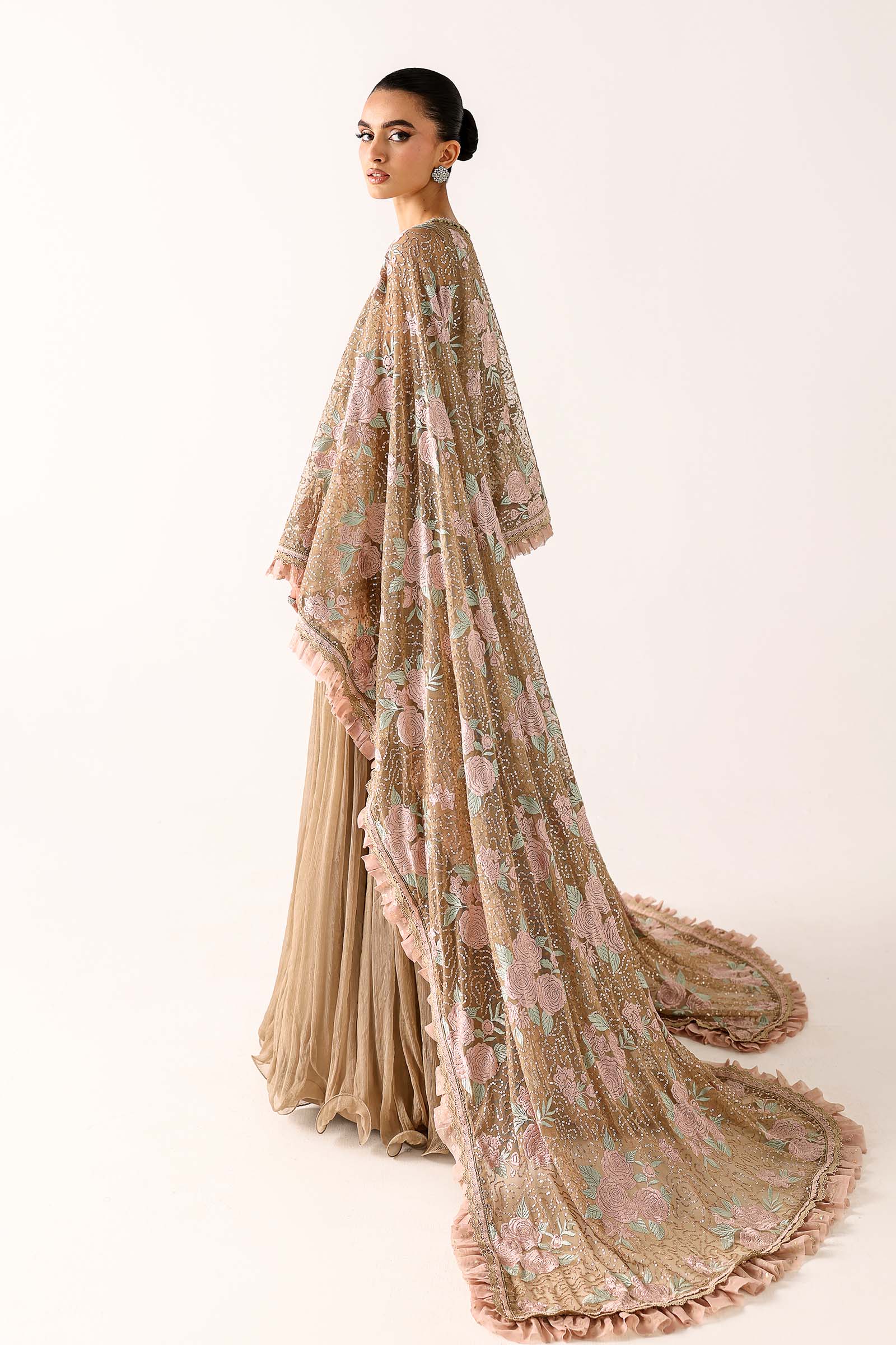 Embroidered Net Fabric (2Pcs)