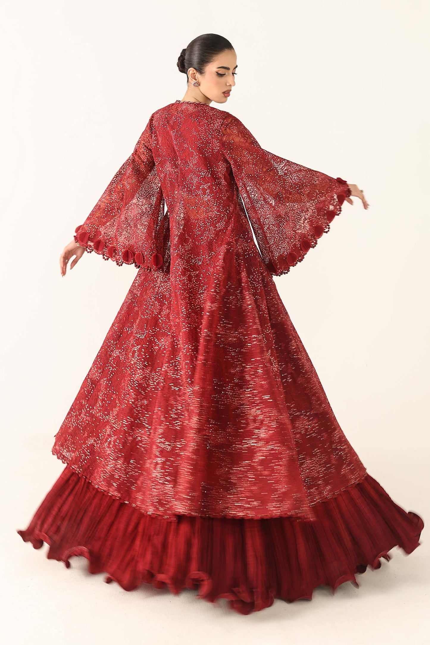 Embroidered Organza Fabric (2Pcs)