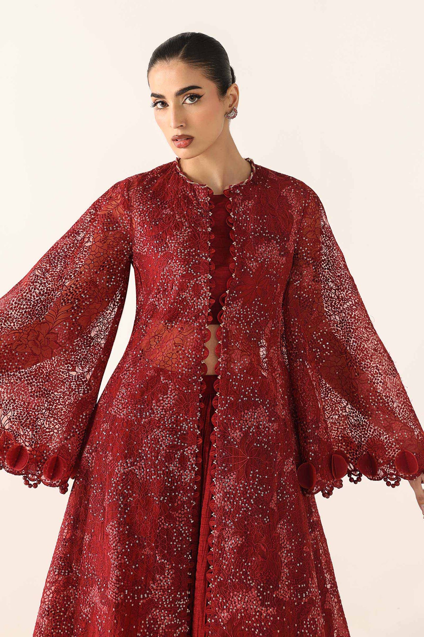 Embroidered Organza Fabric (2Pcs)