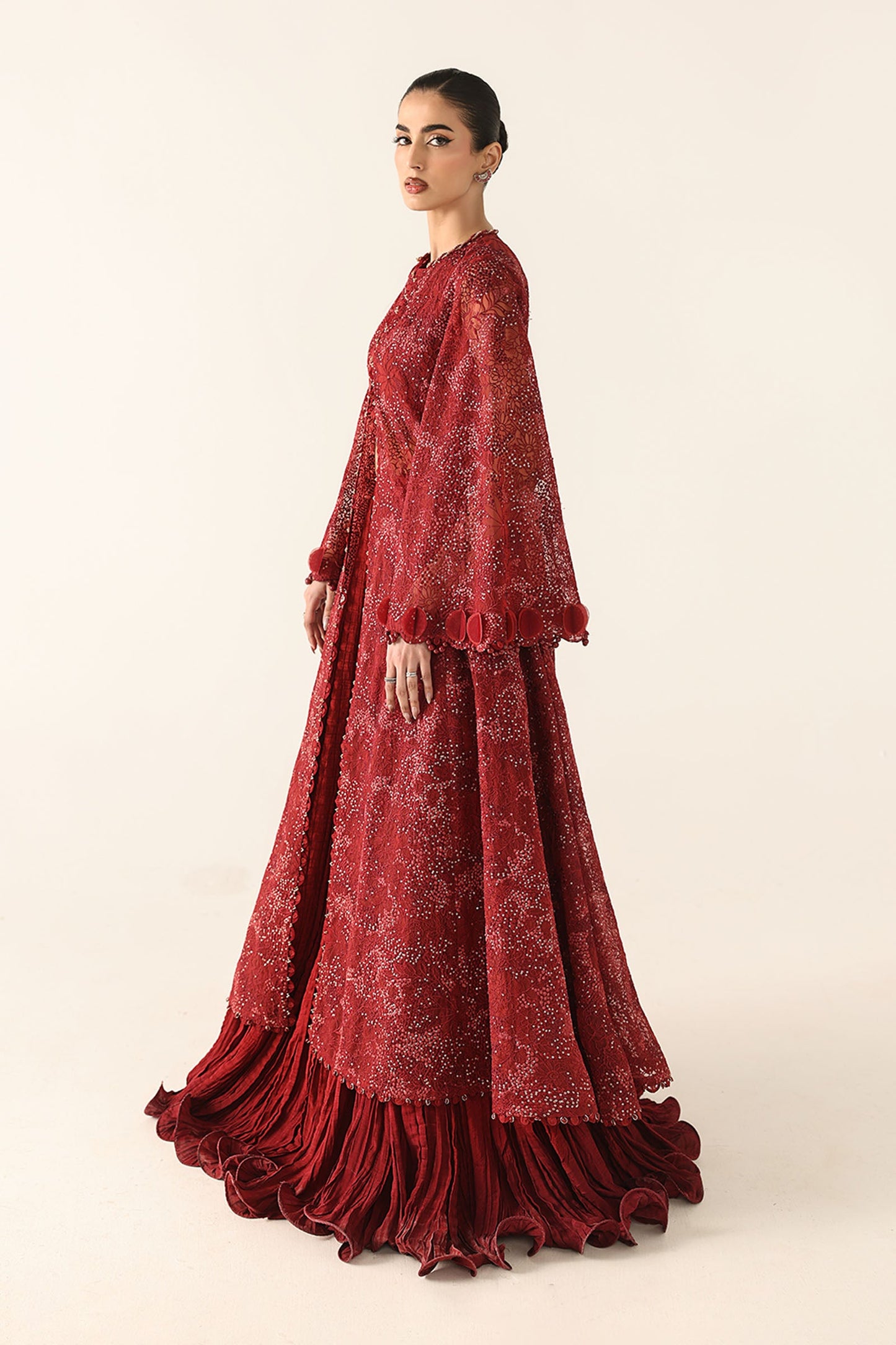 Embroidered Organza Fabric (2Pcs)