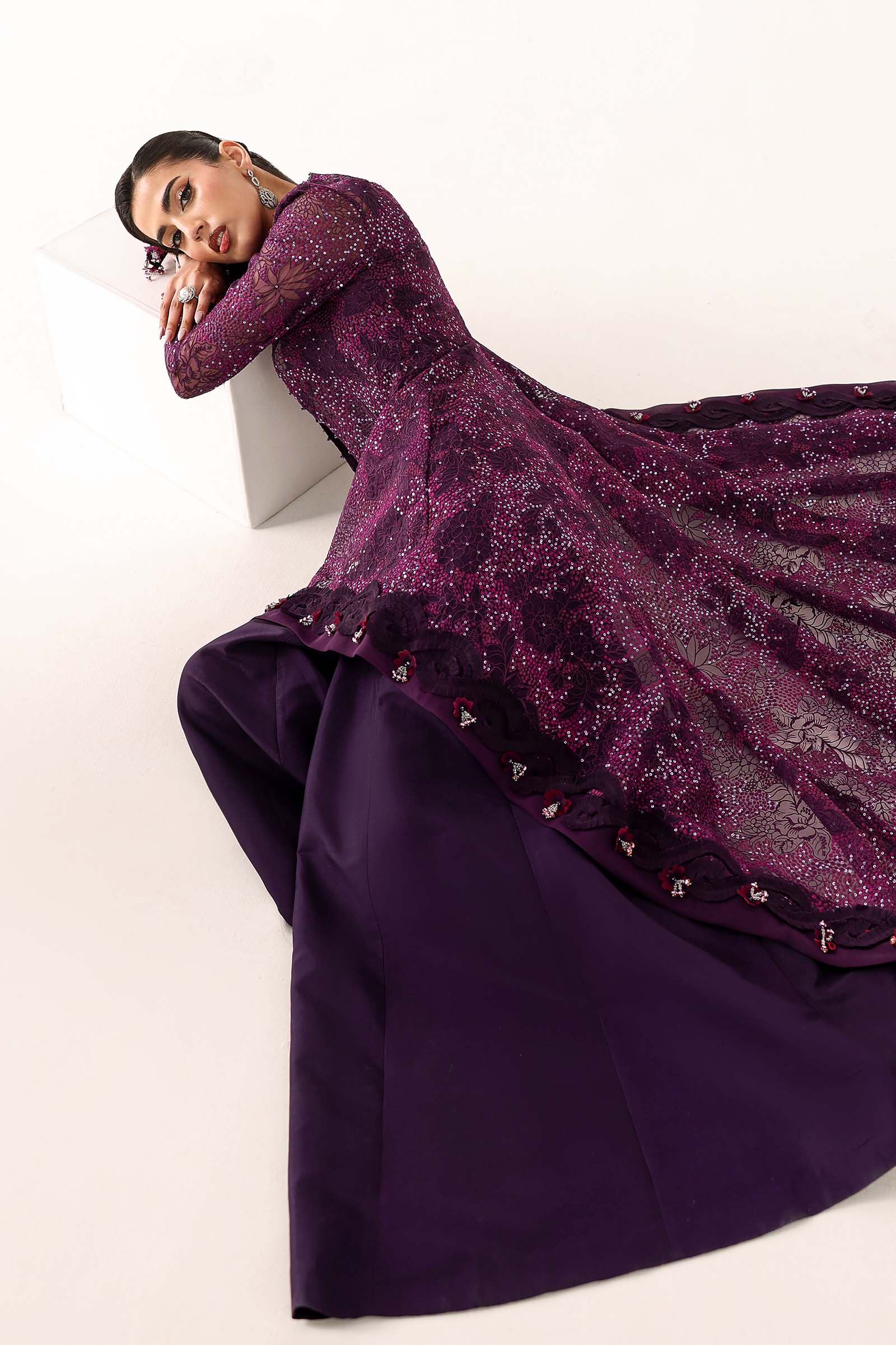 Embroidered Organza Fabric (2Pcs)