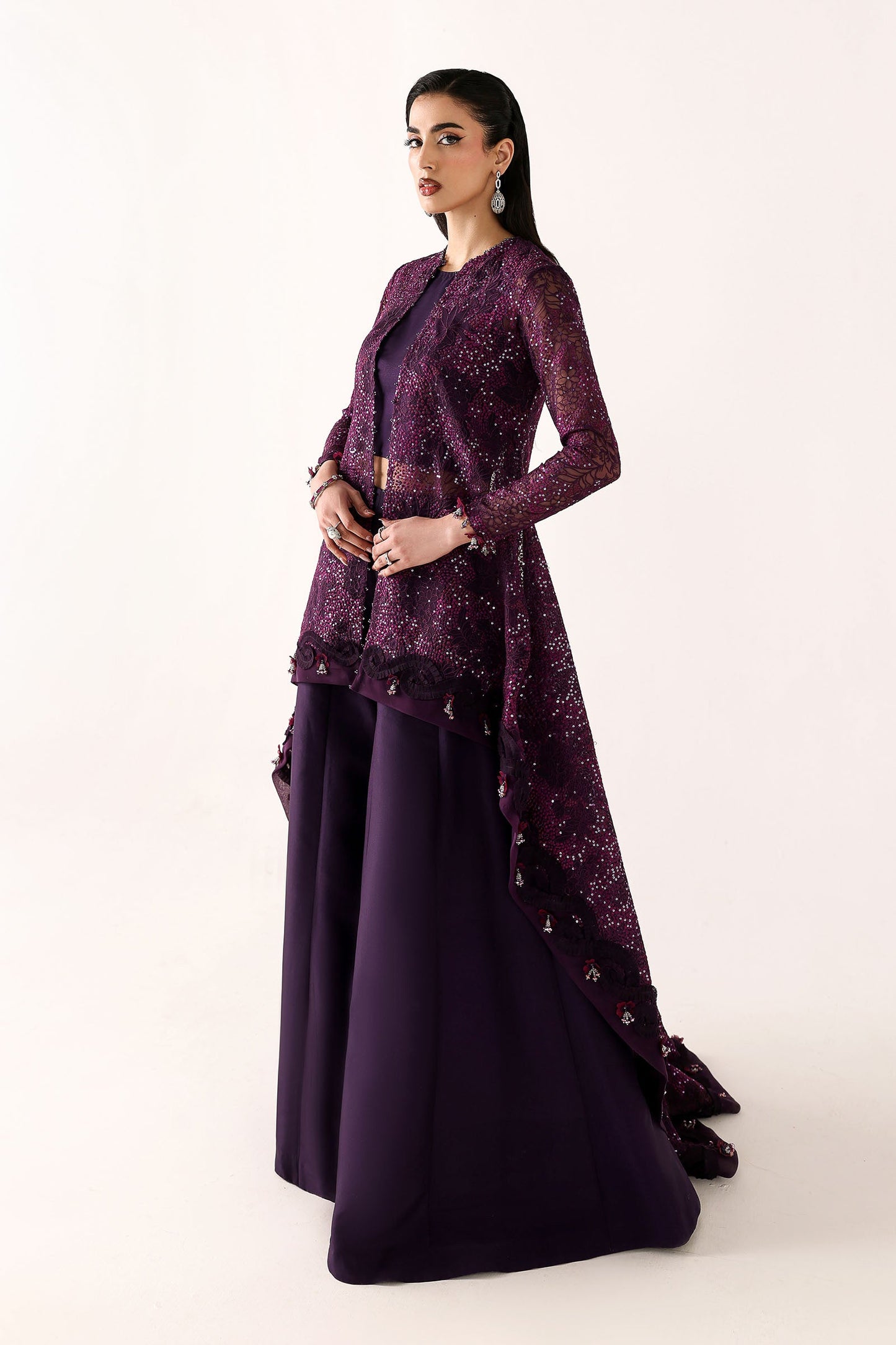 Embroidered Organza Fabric (2Pcs)