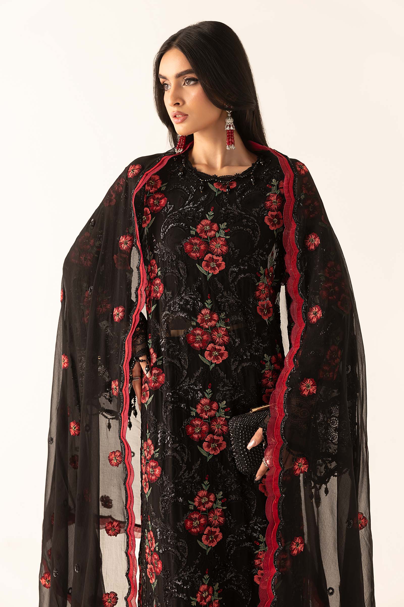 Embroidered Chiffon Fabric (3Pcs)