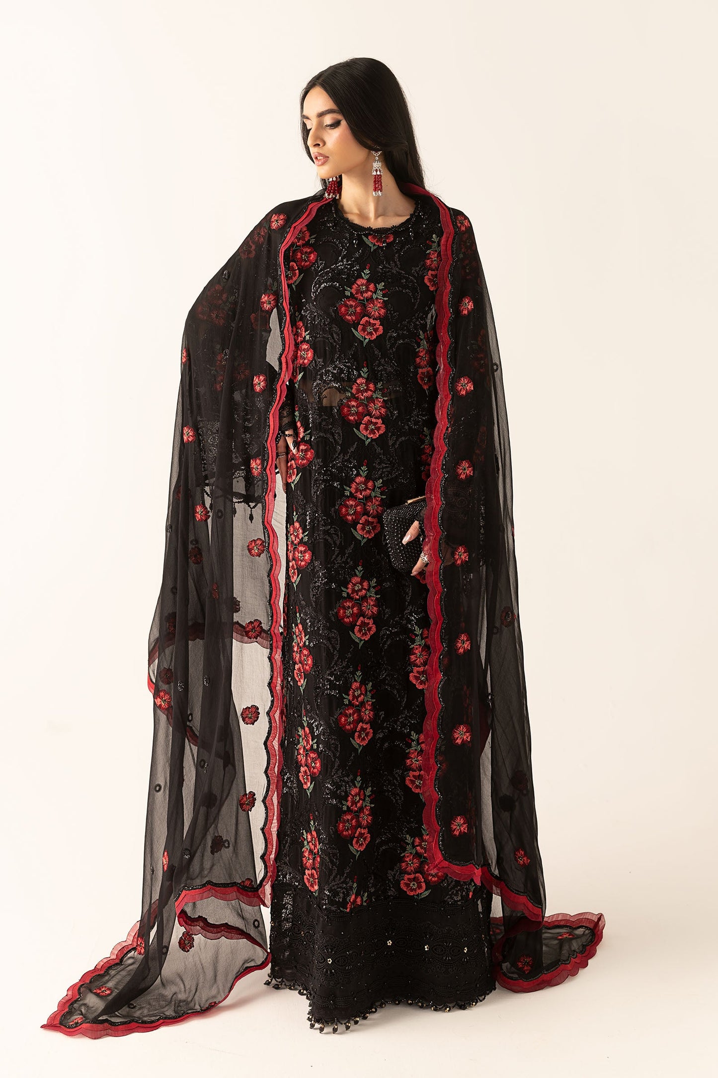 Embroidered Chiffon Fabric (3Pcs)