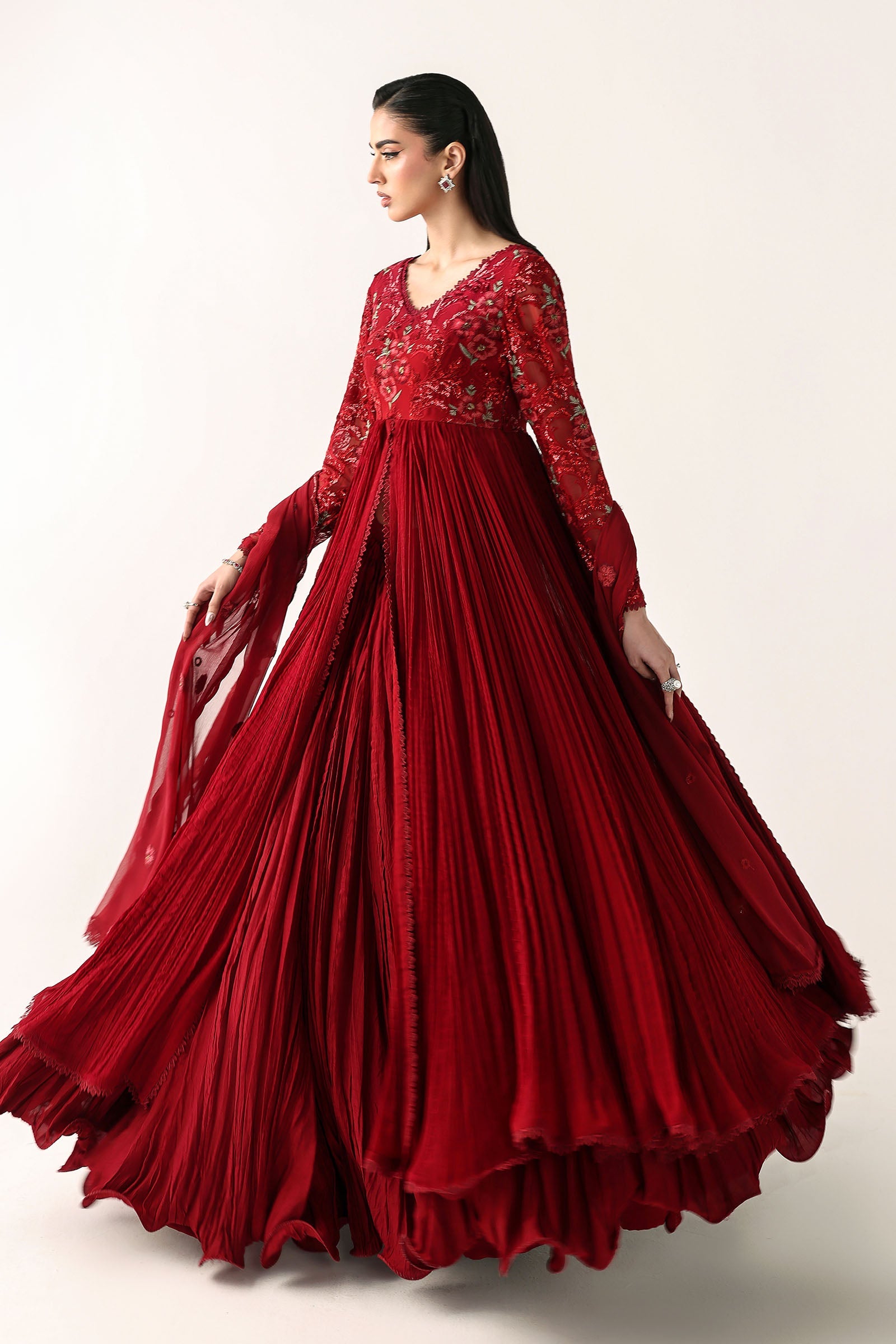 Embroidered Chiffon Fabric (3Pcs)