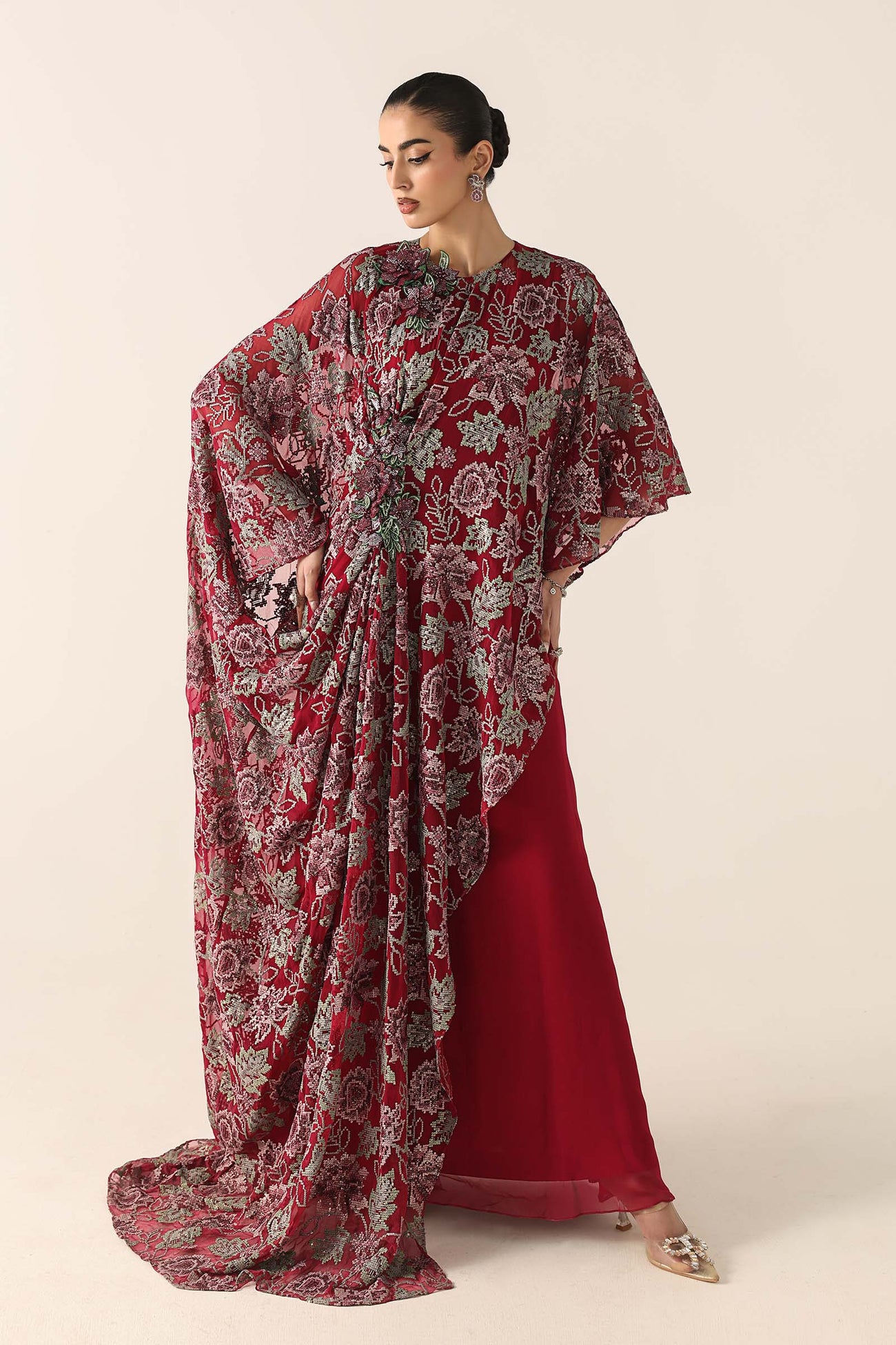 Embroidered Chiffon Fabric (3Pcs)