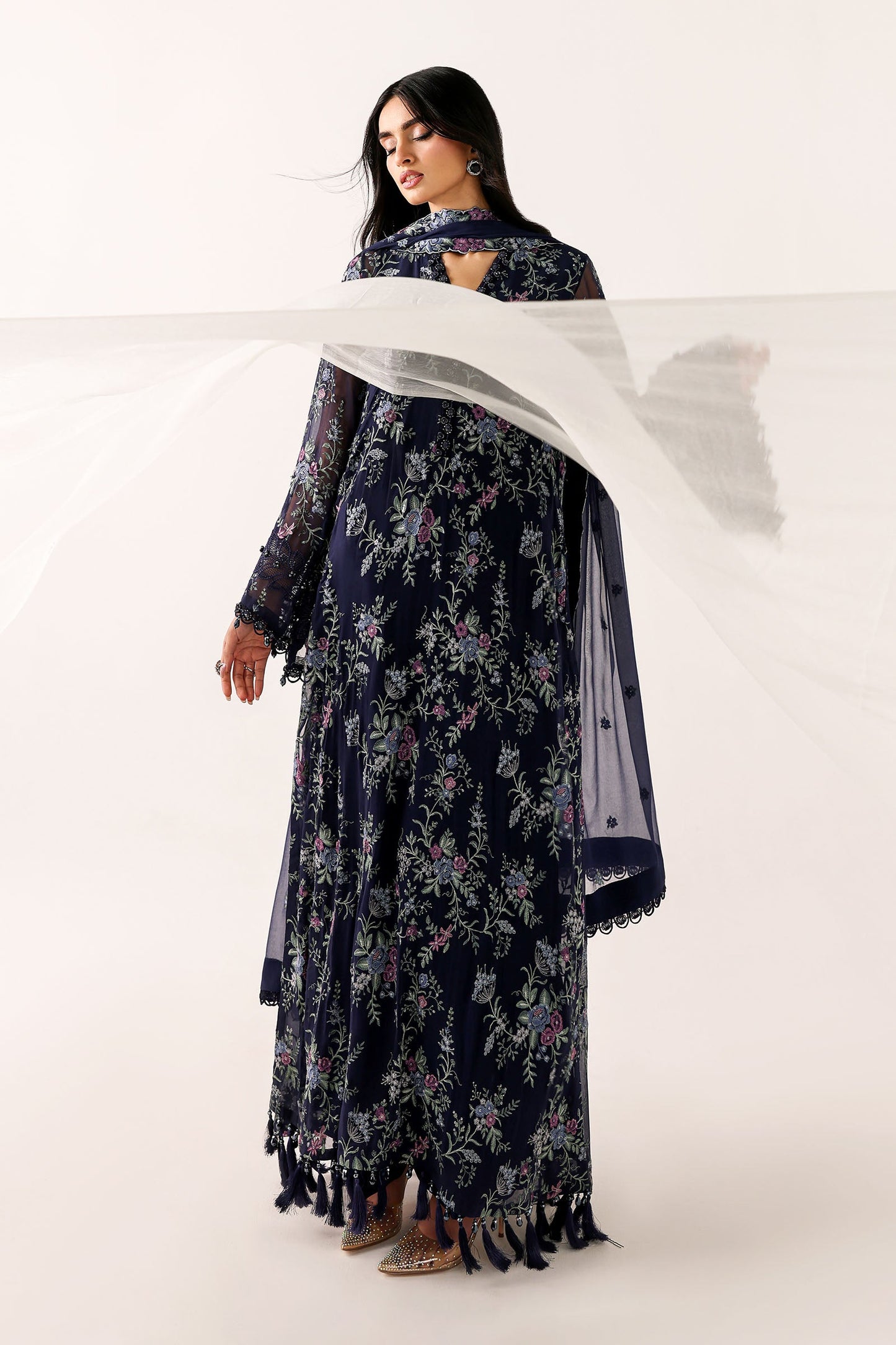 Embroidered Chiffon Fabric (3Pcs)