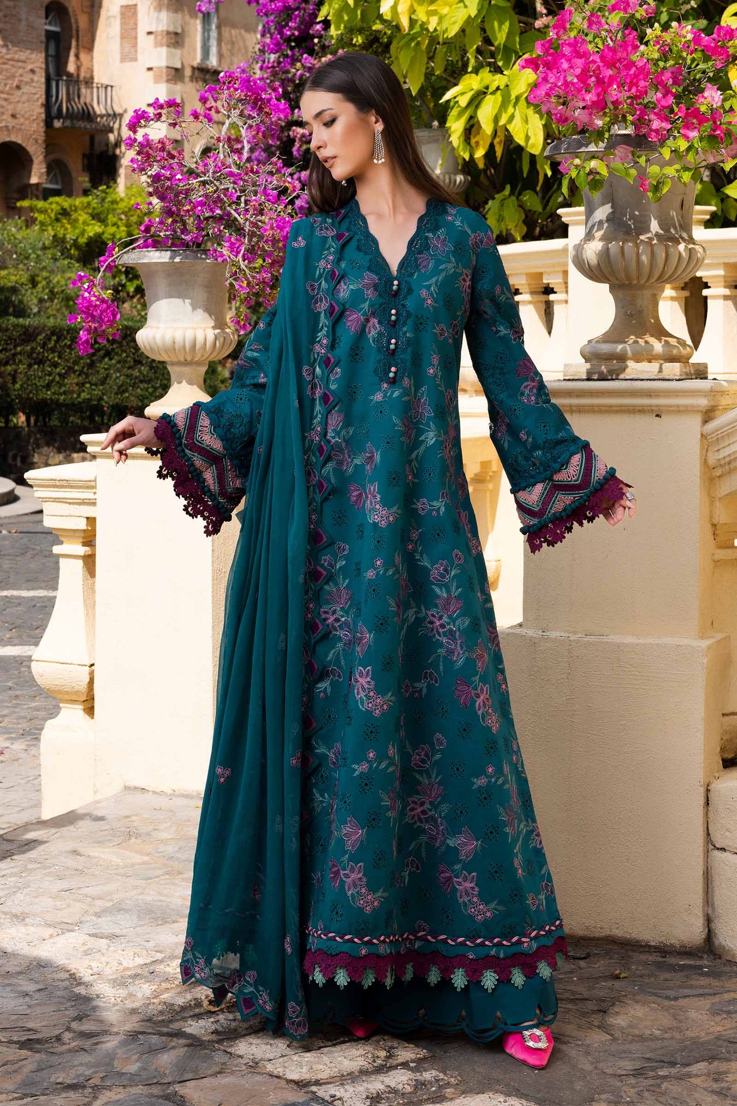 Embroidered Lawn Fabric (2Pcs)