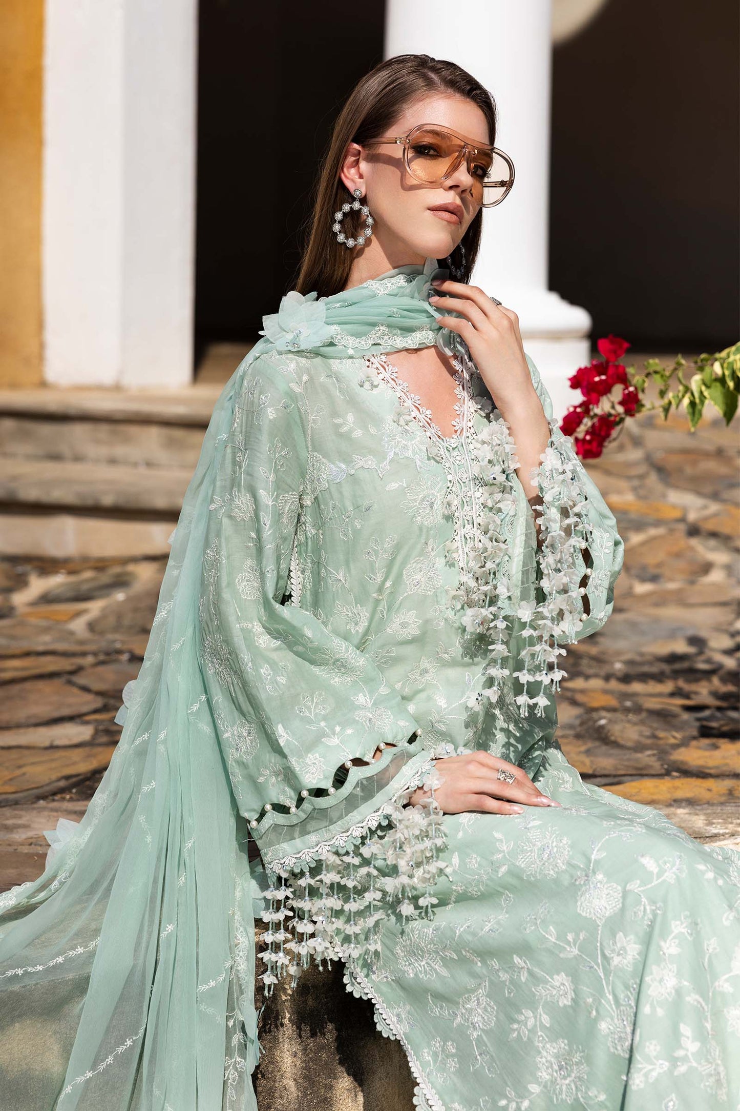 Embroidered Lawn Fabric (2Pcs)