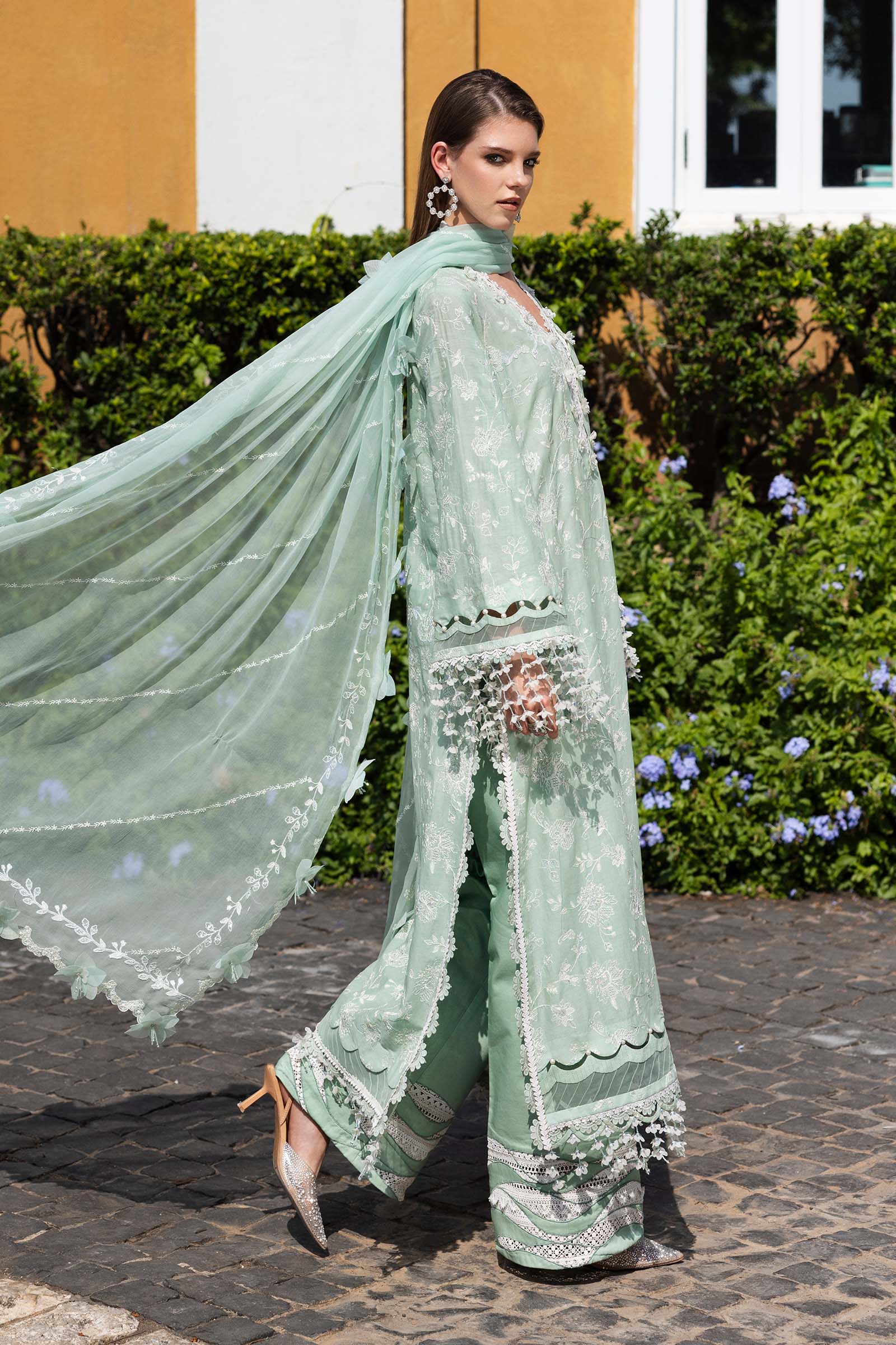 Embroidered Lawn Fabric (2Pcs)