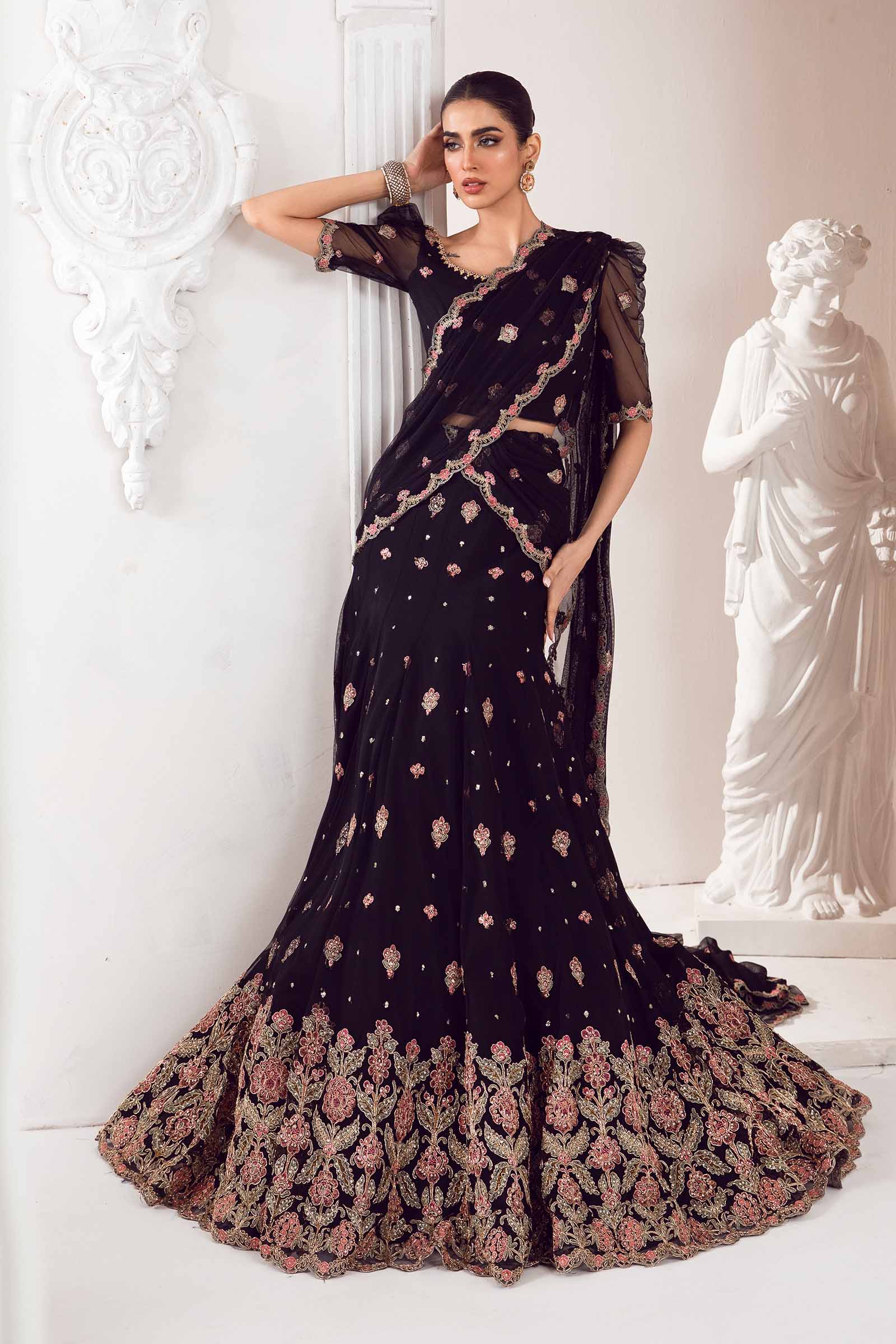Embroidered Poly Net Fabric Sleeves | LF-704