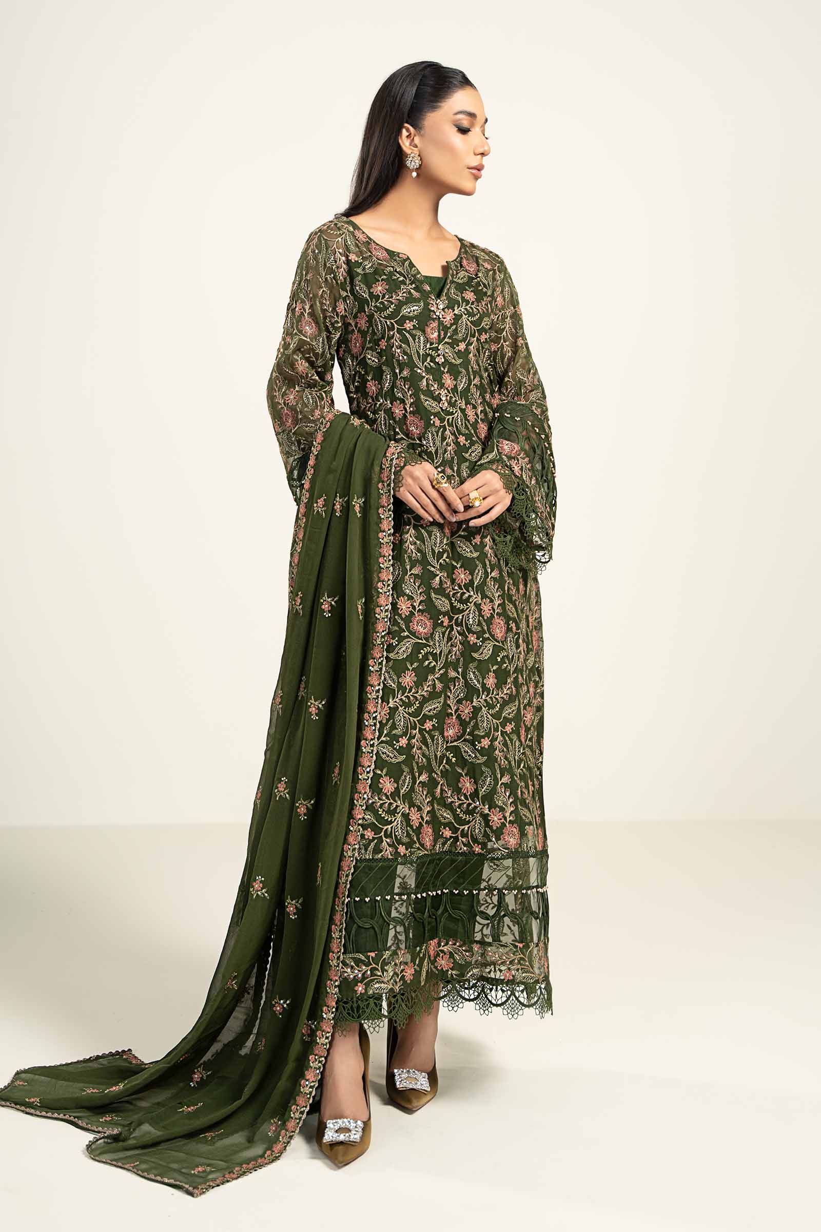 Embroidered Chiffon Fabric (2Pcs) | LF-720
