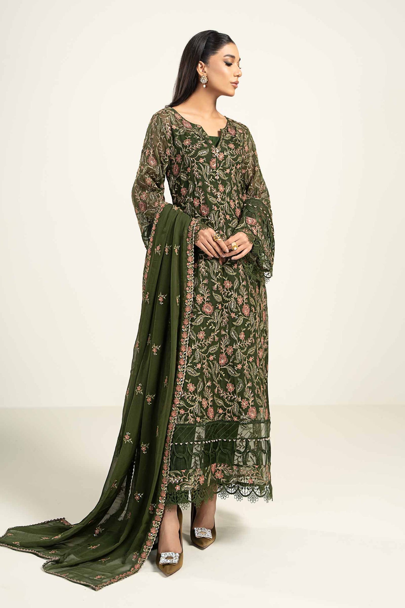 Embroidered Chiffon Fabric (2Pcs) | LF-720