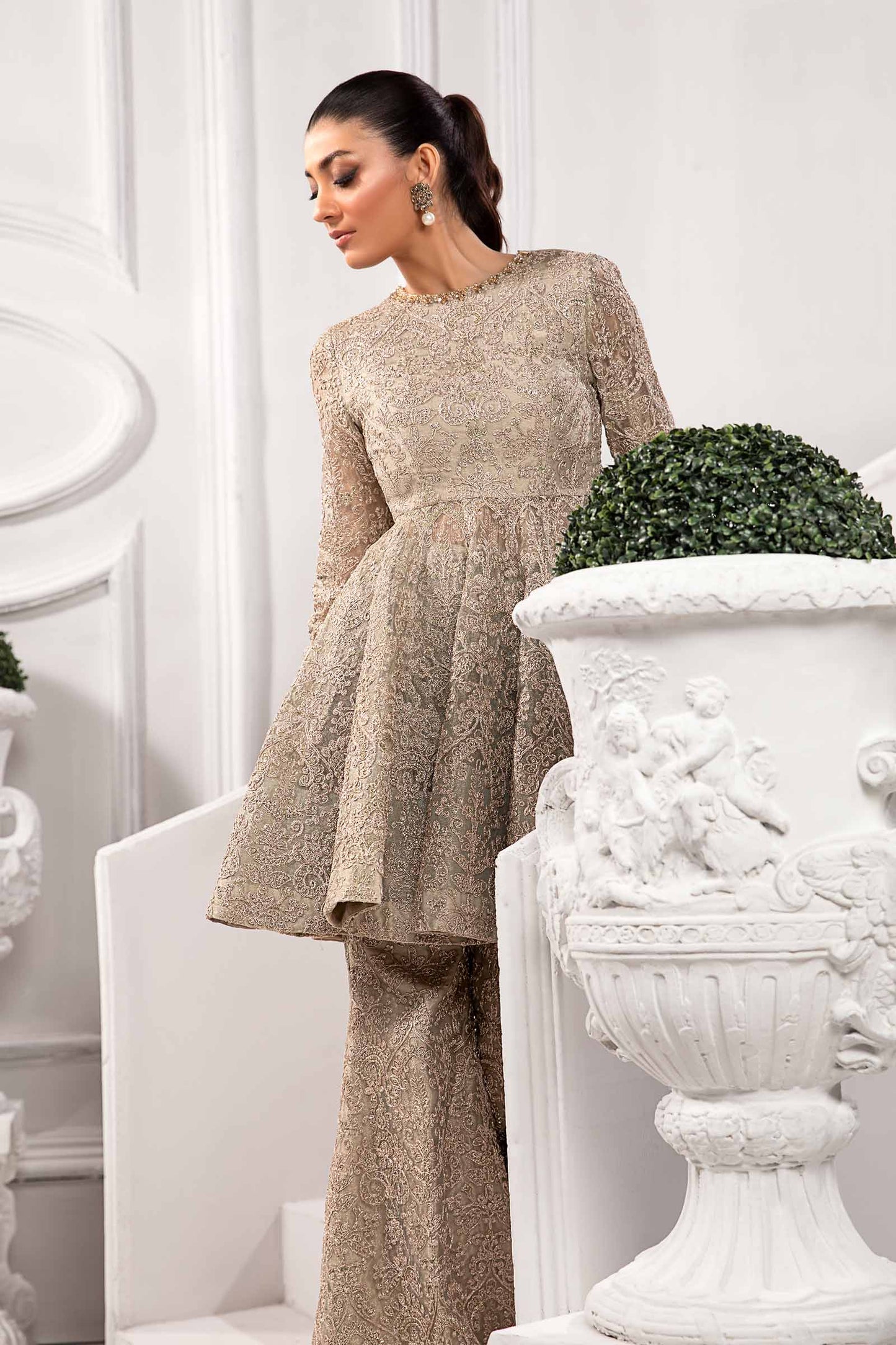 Embroidered Zari Net Fabric (1Pc) | LF-731