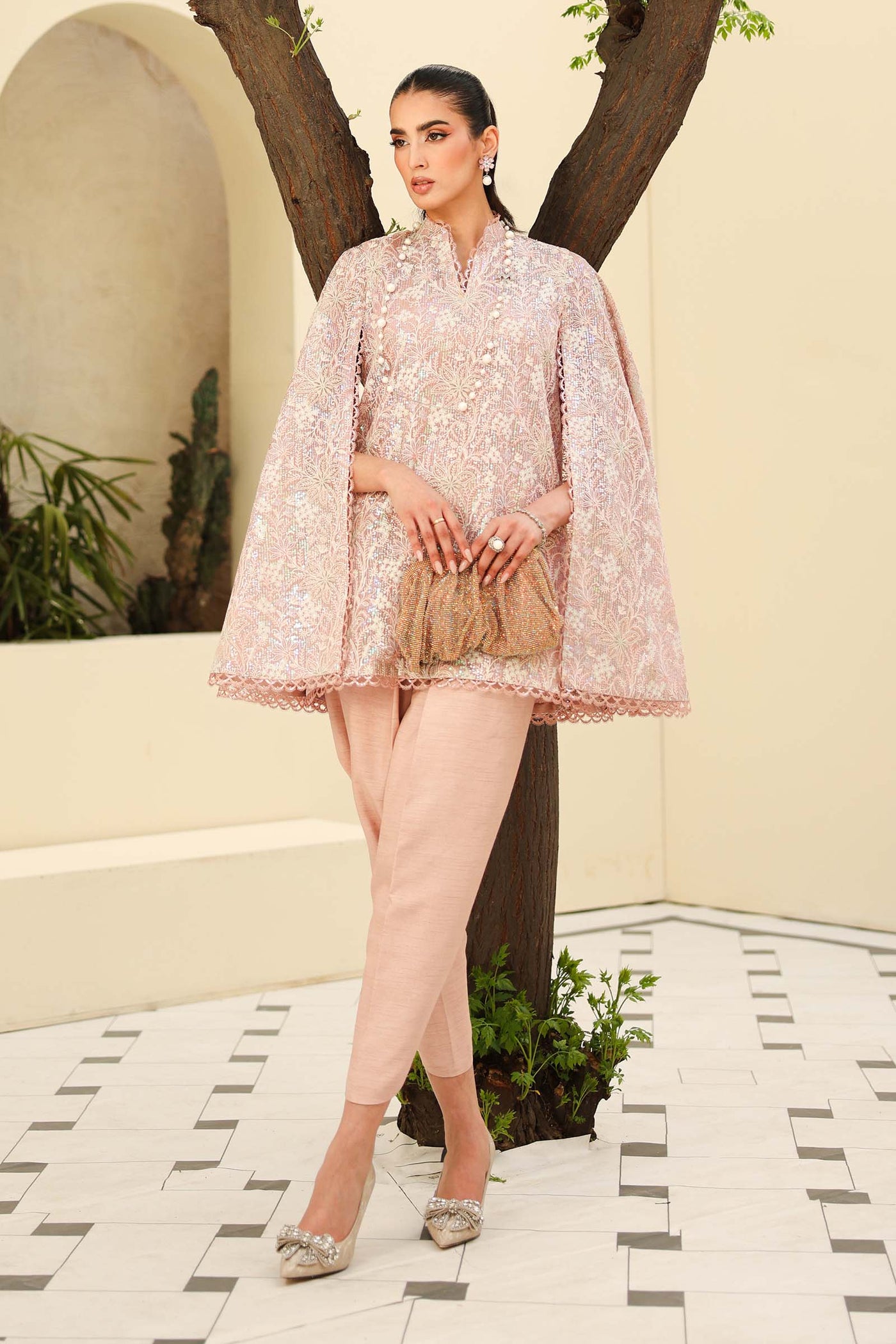 Embroidered Net Fabric (2Pcs) | LF-802