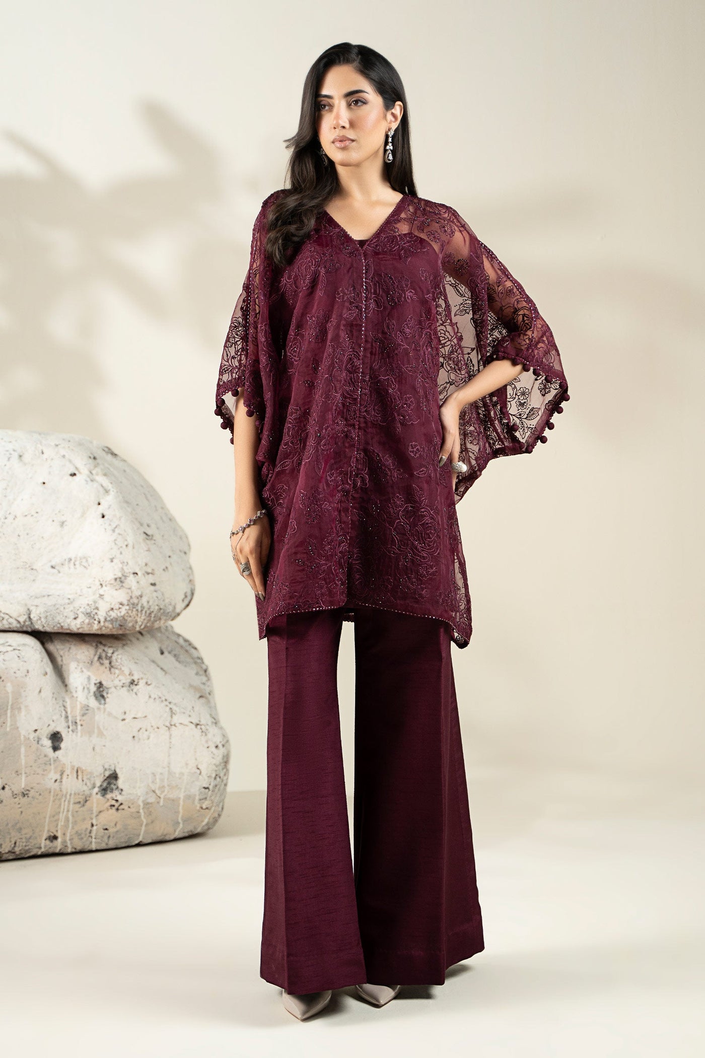 Embroidered Organza Fabric (1Pc) | LF-912