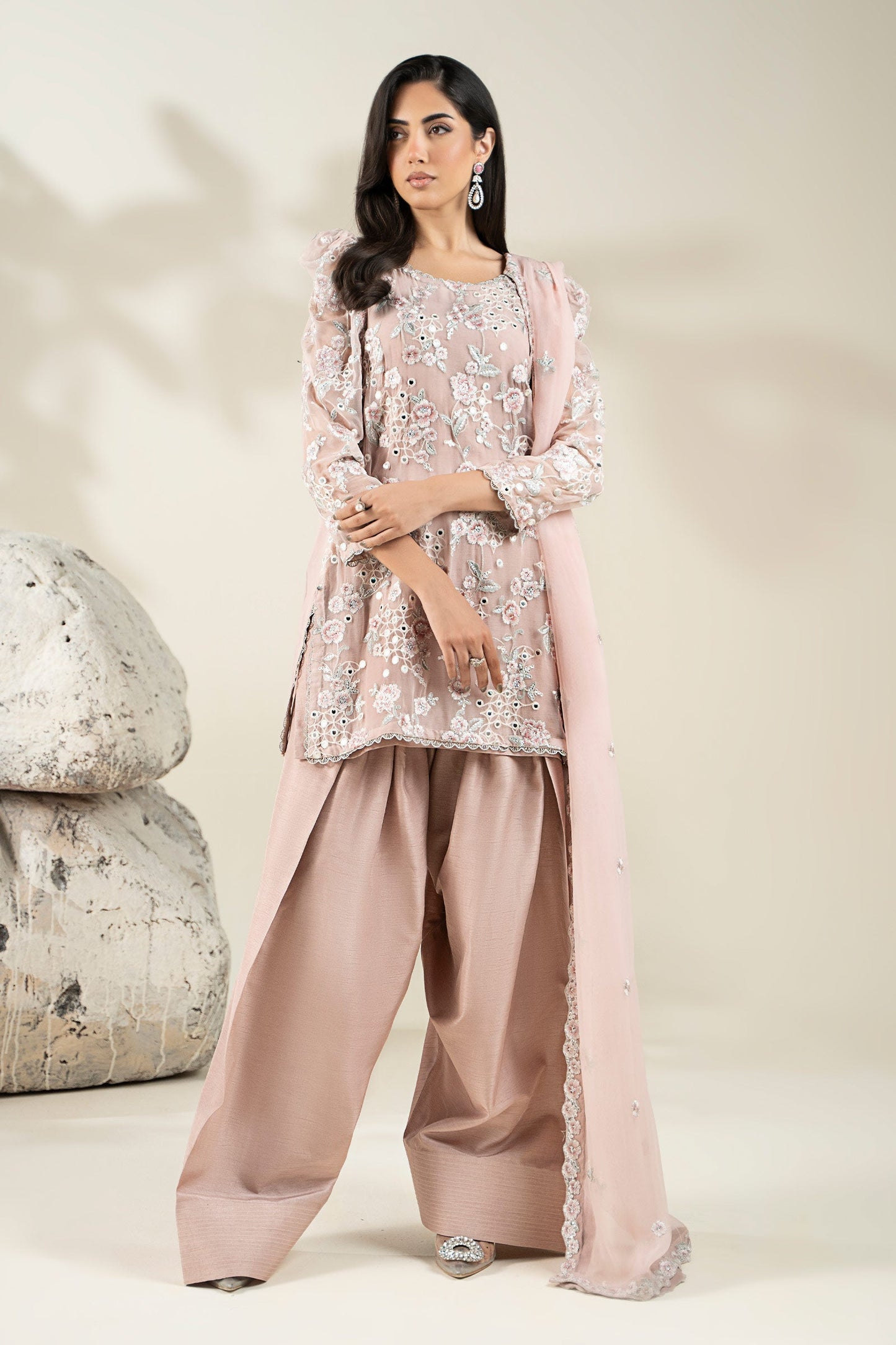 Embroidered Chiffon Fabric (2Pcs) | LF-916