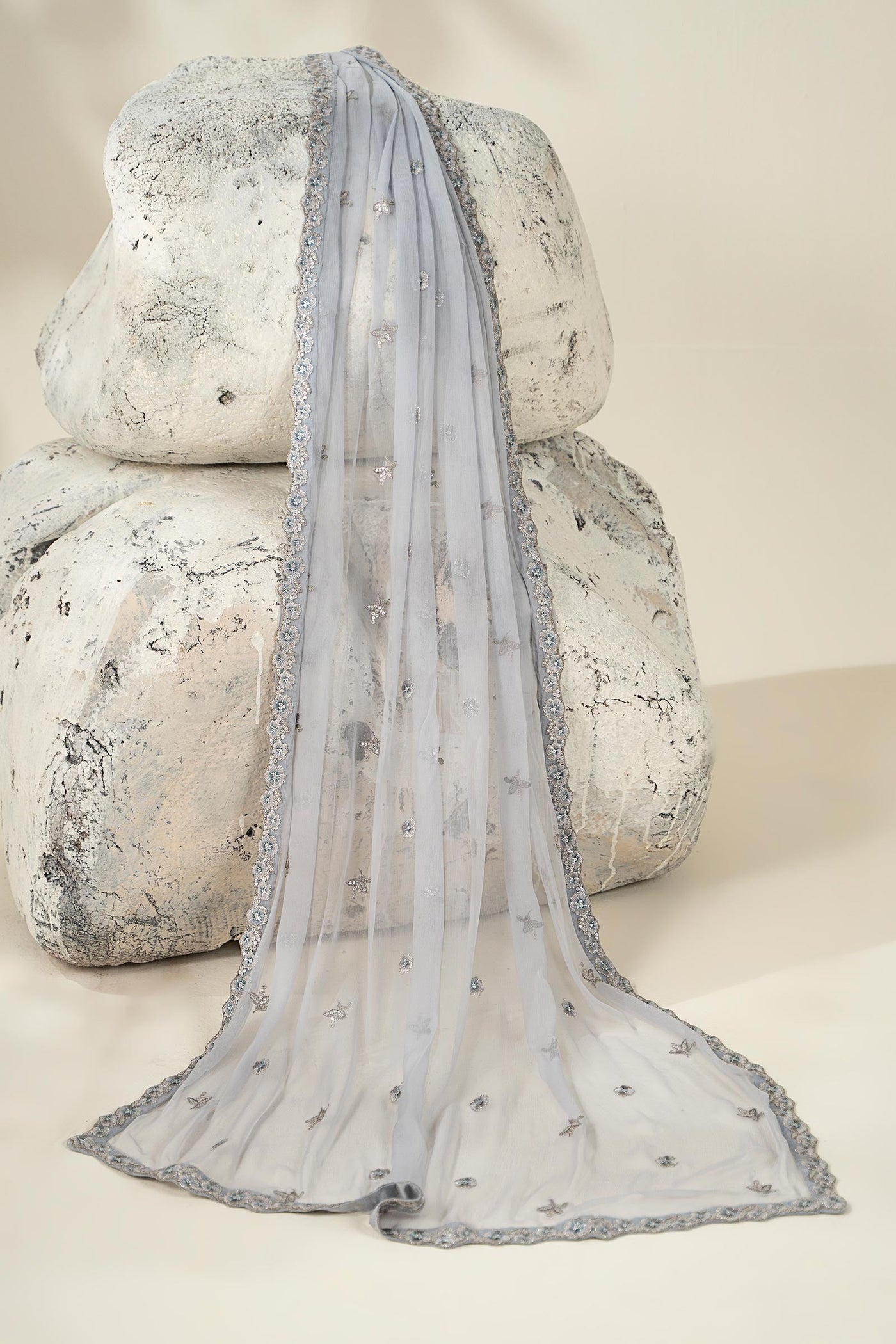 Embroidered Chiffon Fabric (2Pcs) | LF-917