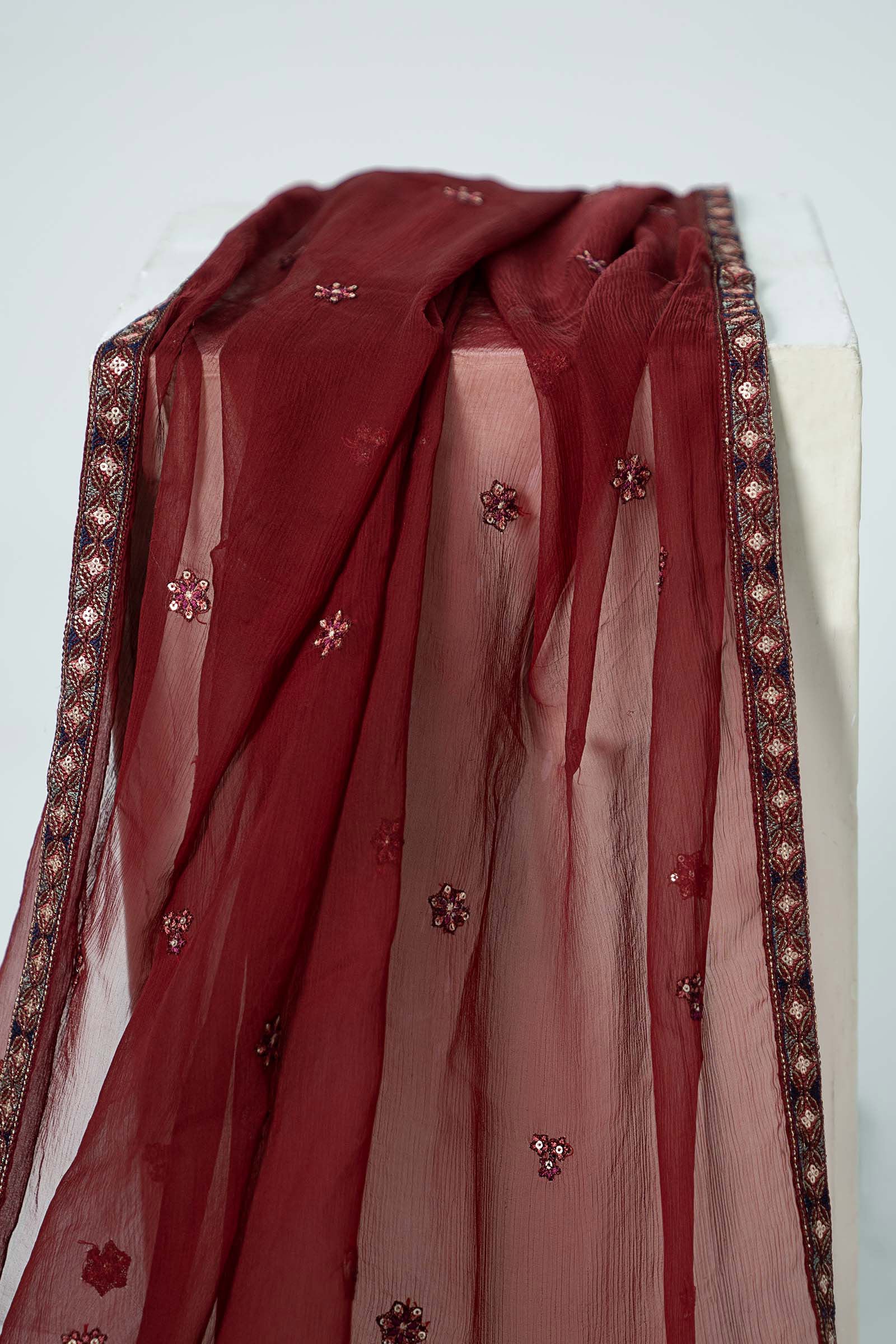 Embroidered Chiffon Fabric (2Pcs) | LF-914