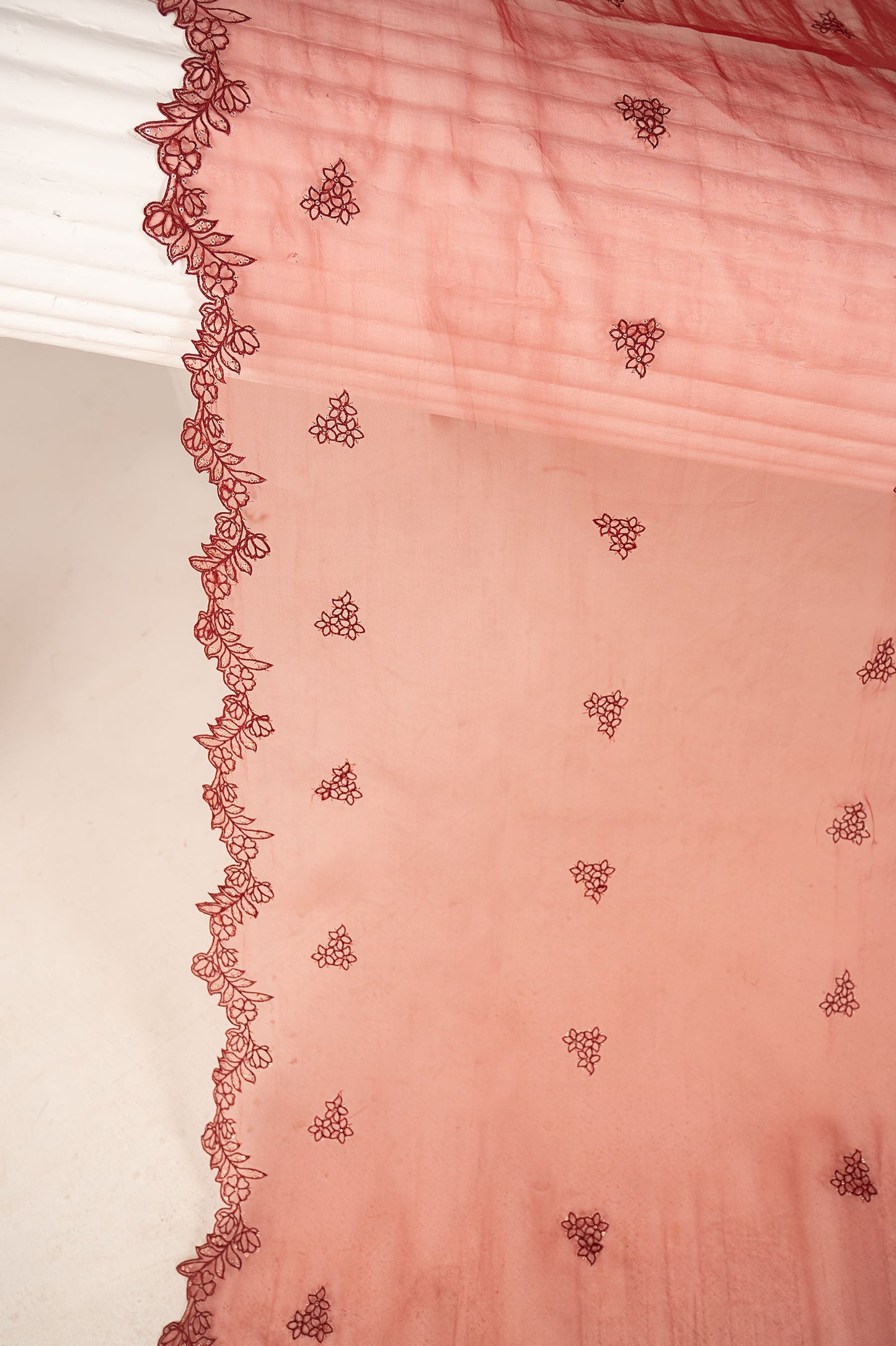 Embroidered Organza Fabric (2Pcs)