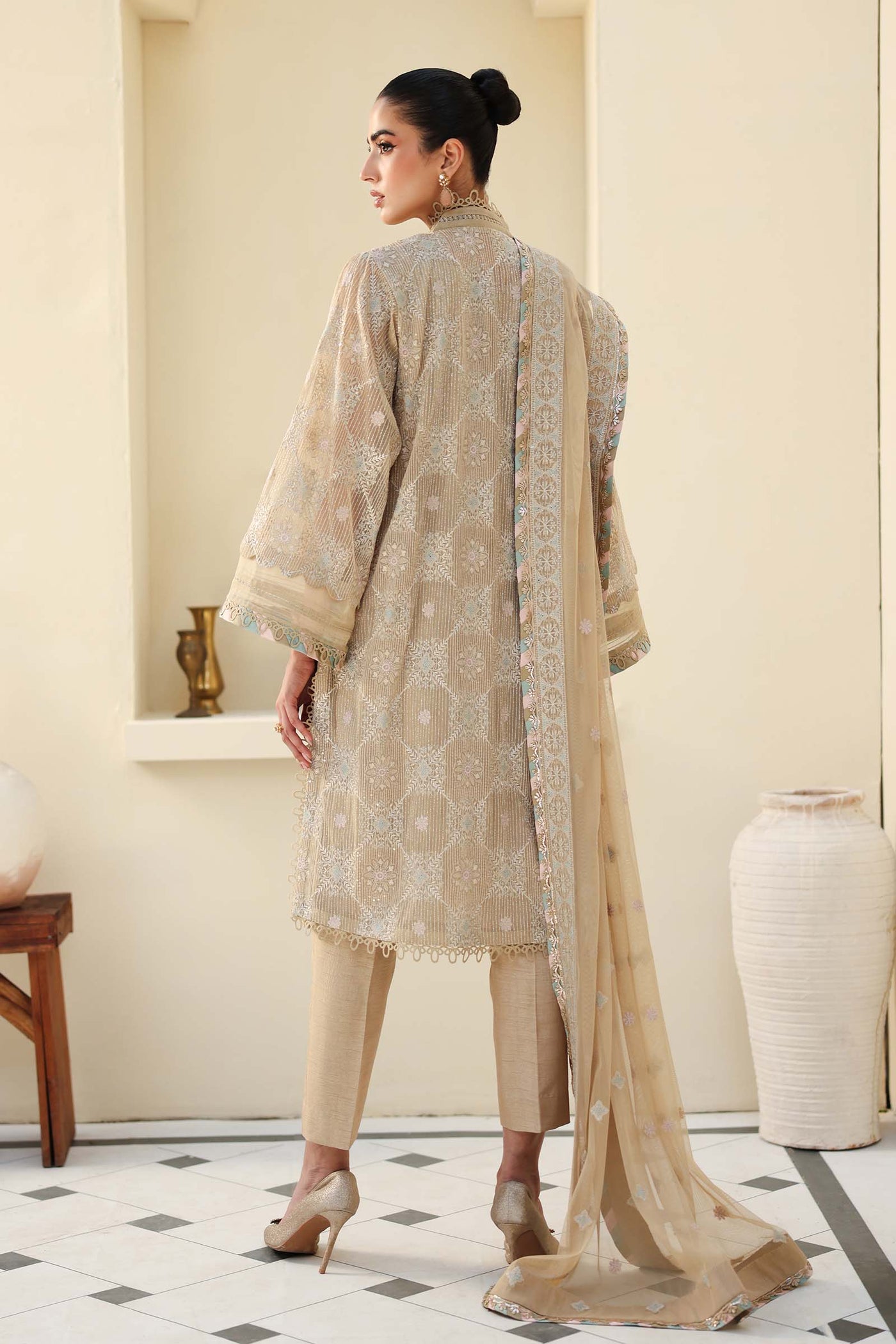 Embroidered Net Fabric (2Pcs) | LF-801