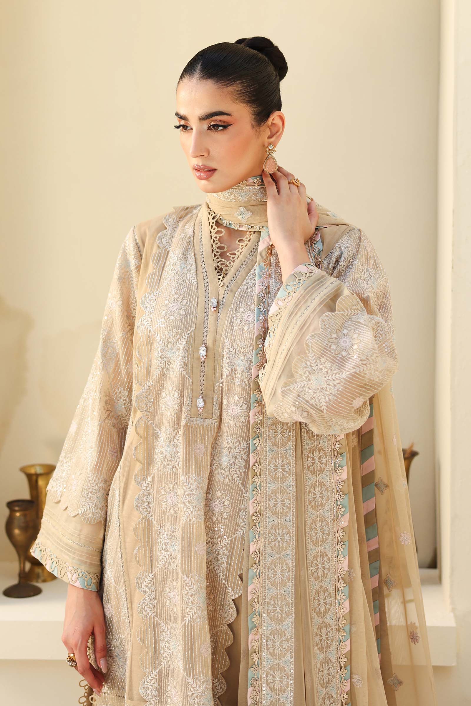 Embroidered Net Fabric (2Pcs) | LF-801