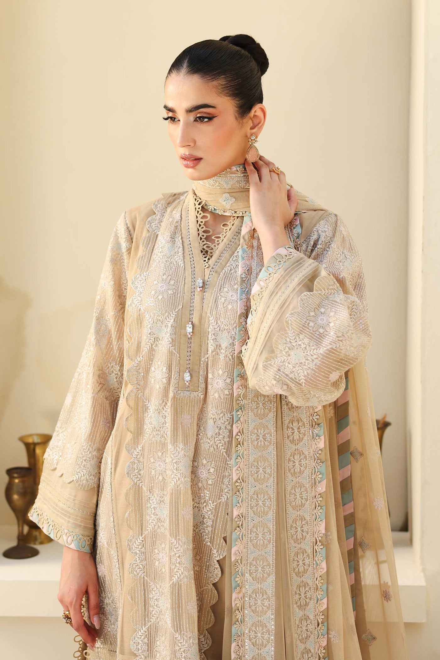 Embroidered Net Fabric (2Pcs) | LF-801