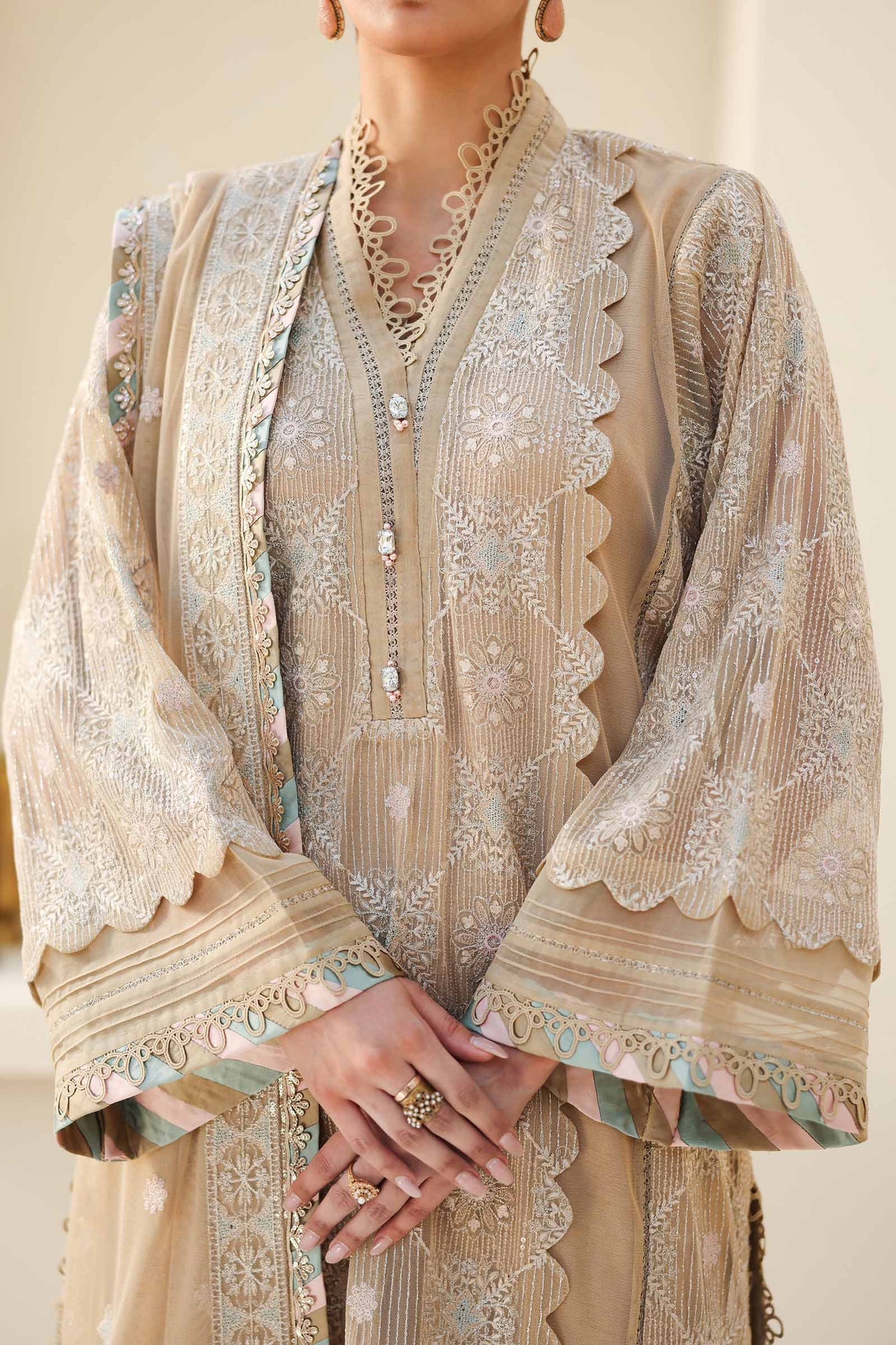 Embroidered Net Fabric (2Pcs) | LF-801