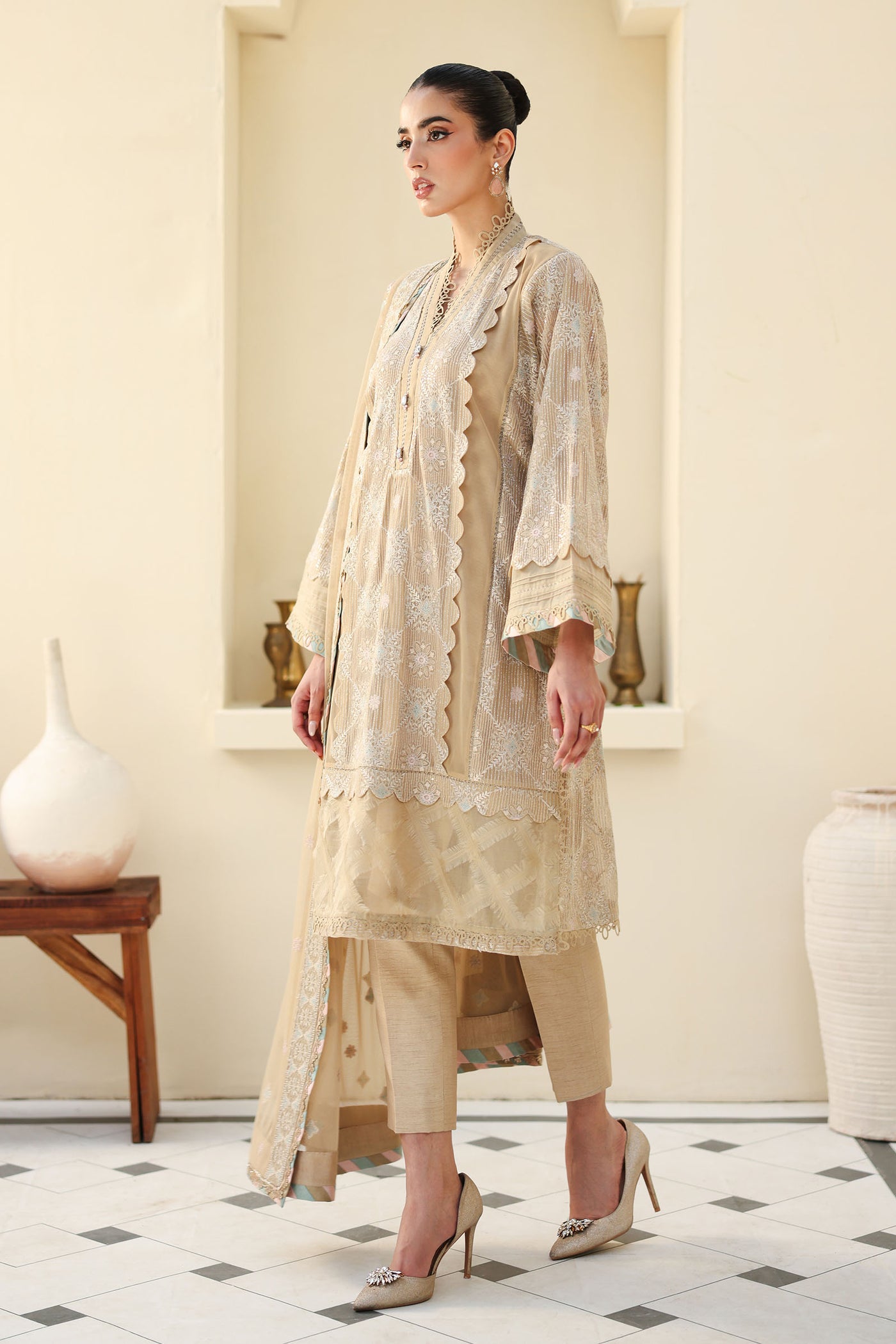 Embroidered Net Fabric (2Pcs) | LF-801