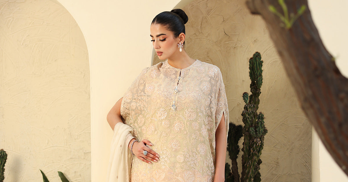 Embroidered Chiffon Fabric (2Pcs) | LF-817