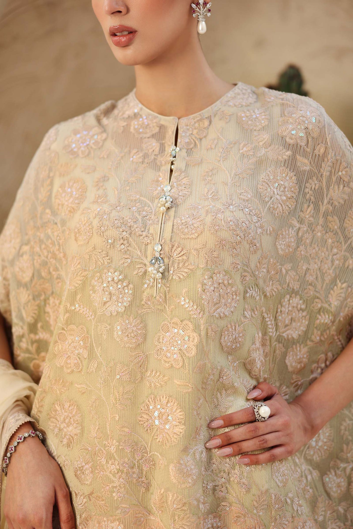 Embroidered Chiffon Fabric (2Pcs) | LF-817