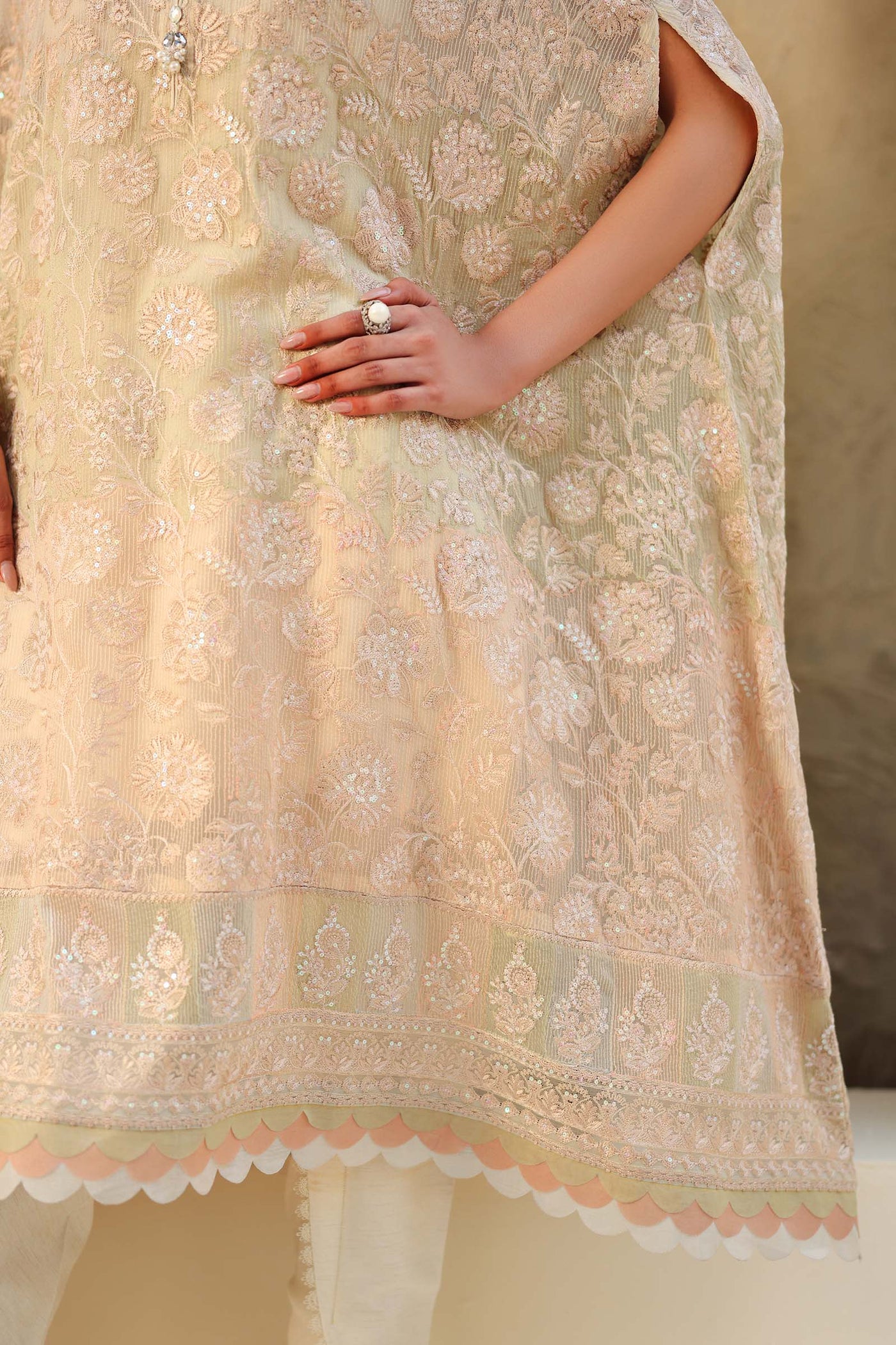 Embroidered Chiffon Fabric (2Pcs) | LF-817