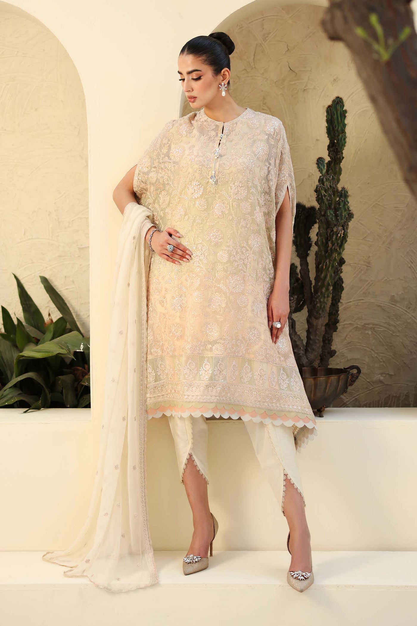 Embroidered Chiffon Fabric (2Pcs) | LF-817