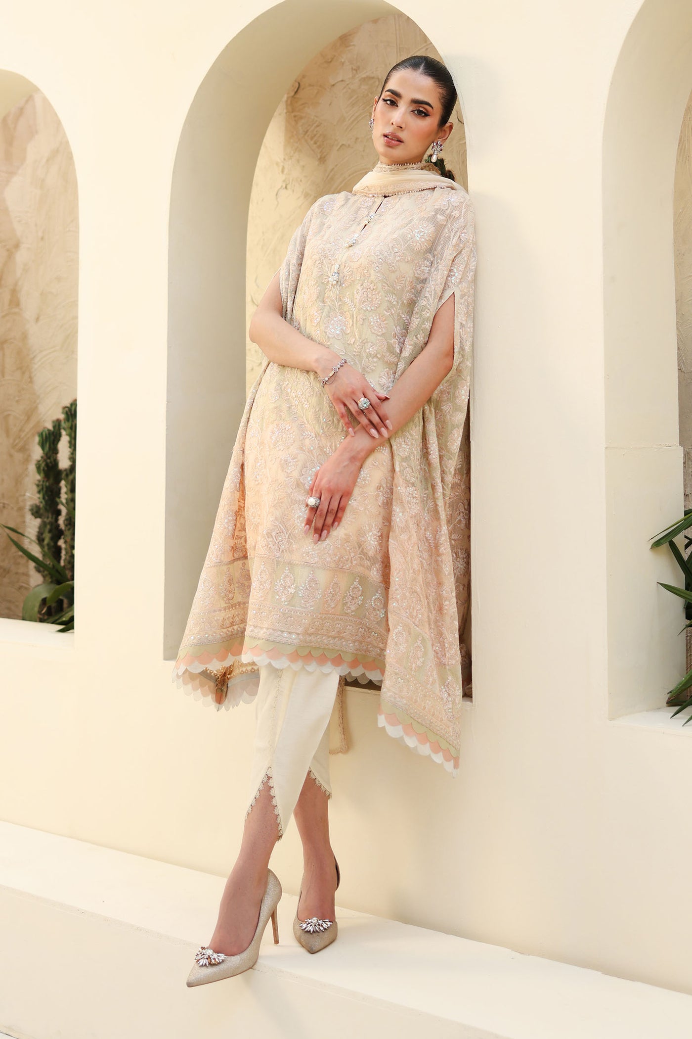 Embroidered Chiffon Fabric (2Pcs) | LF-817