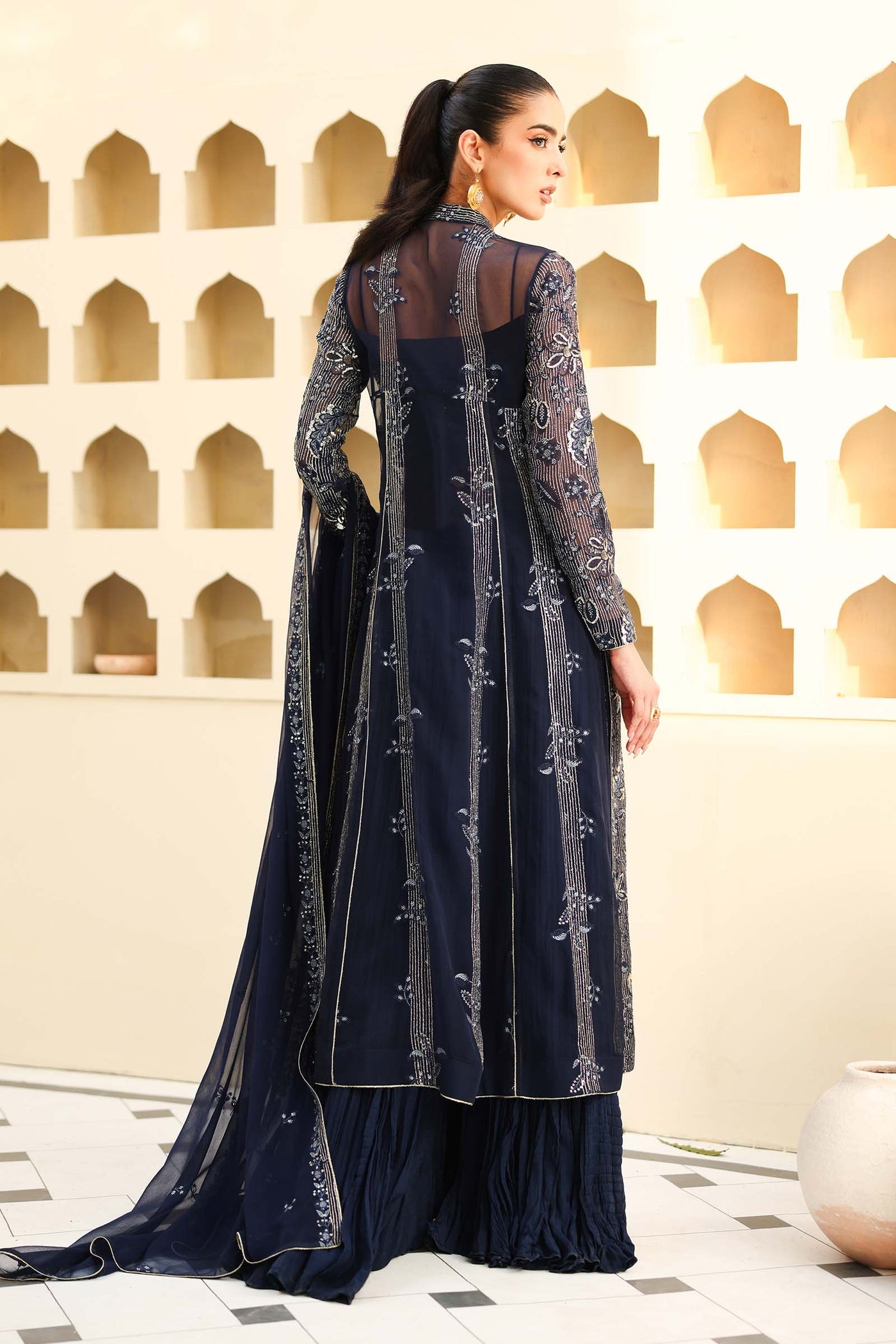 Embroidered Chiffon Fabric (3Pcs) | LF-819