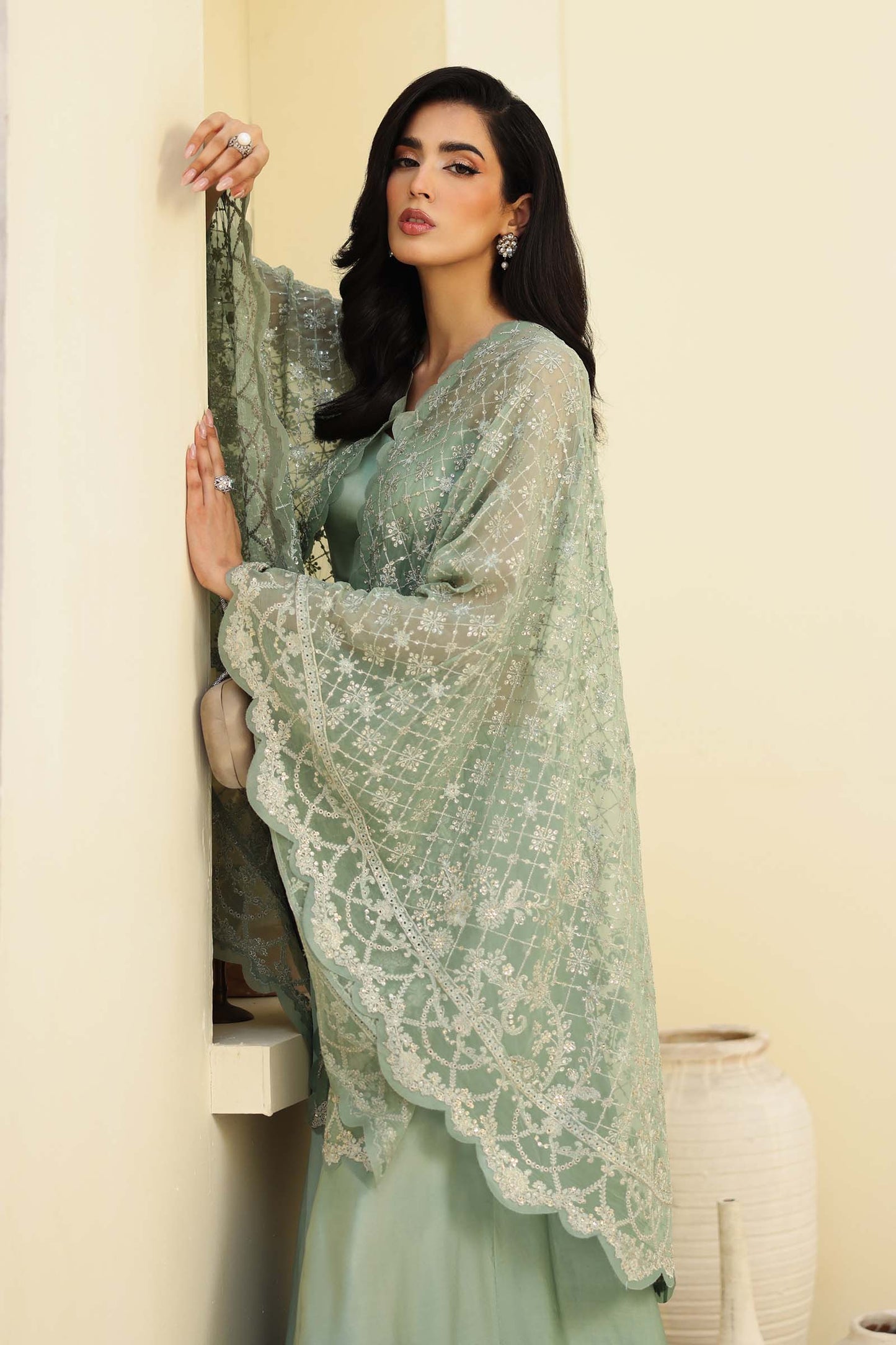 Embroidered Chiffon Fabric (1Pc) | LF-820