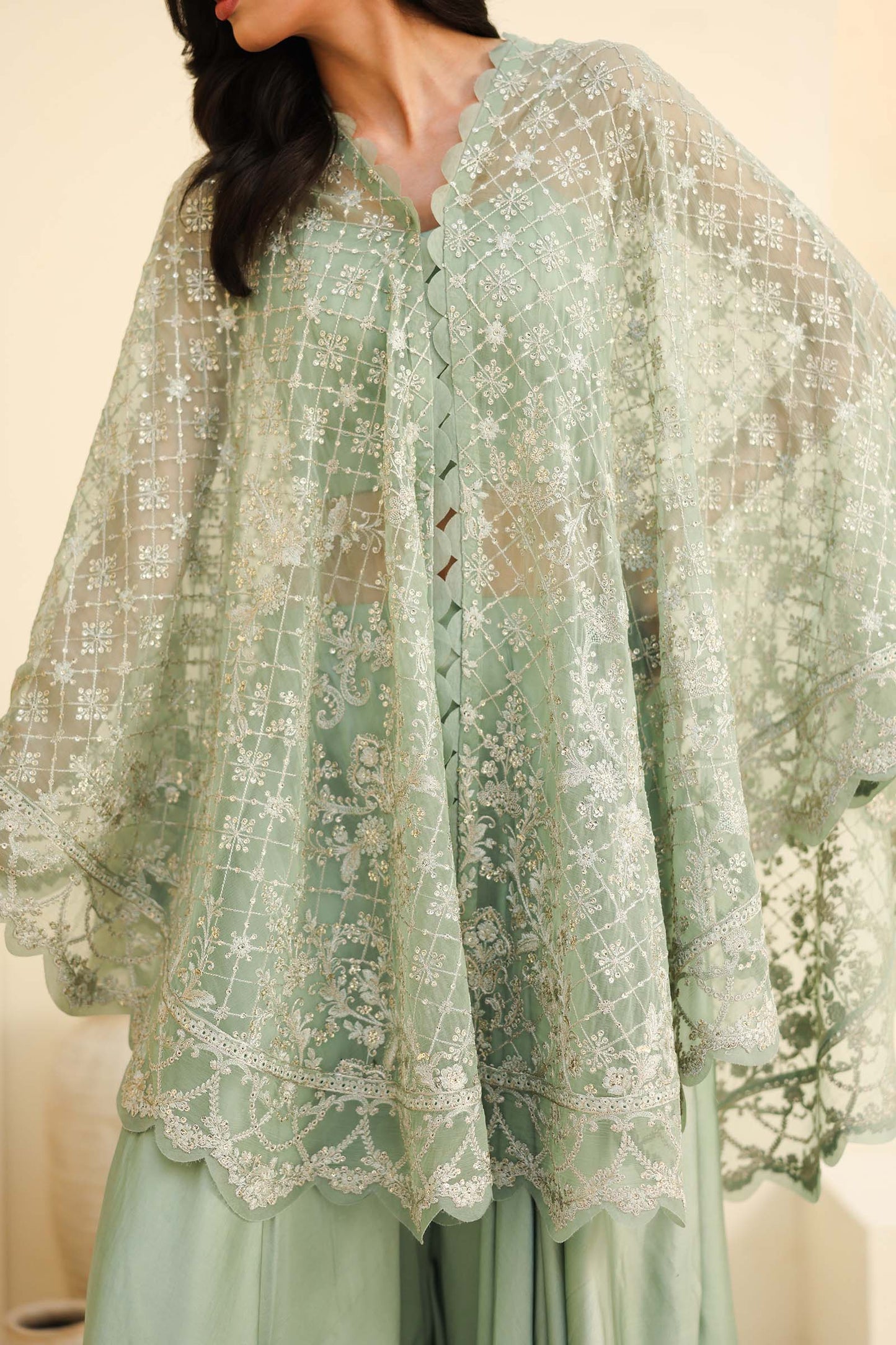 Embroidered Chiffon Fabric (1Pc) | LF-820