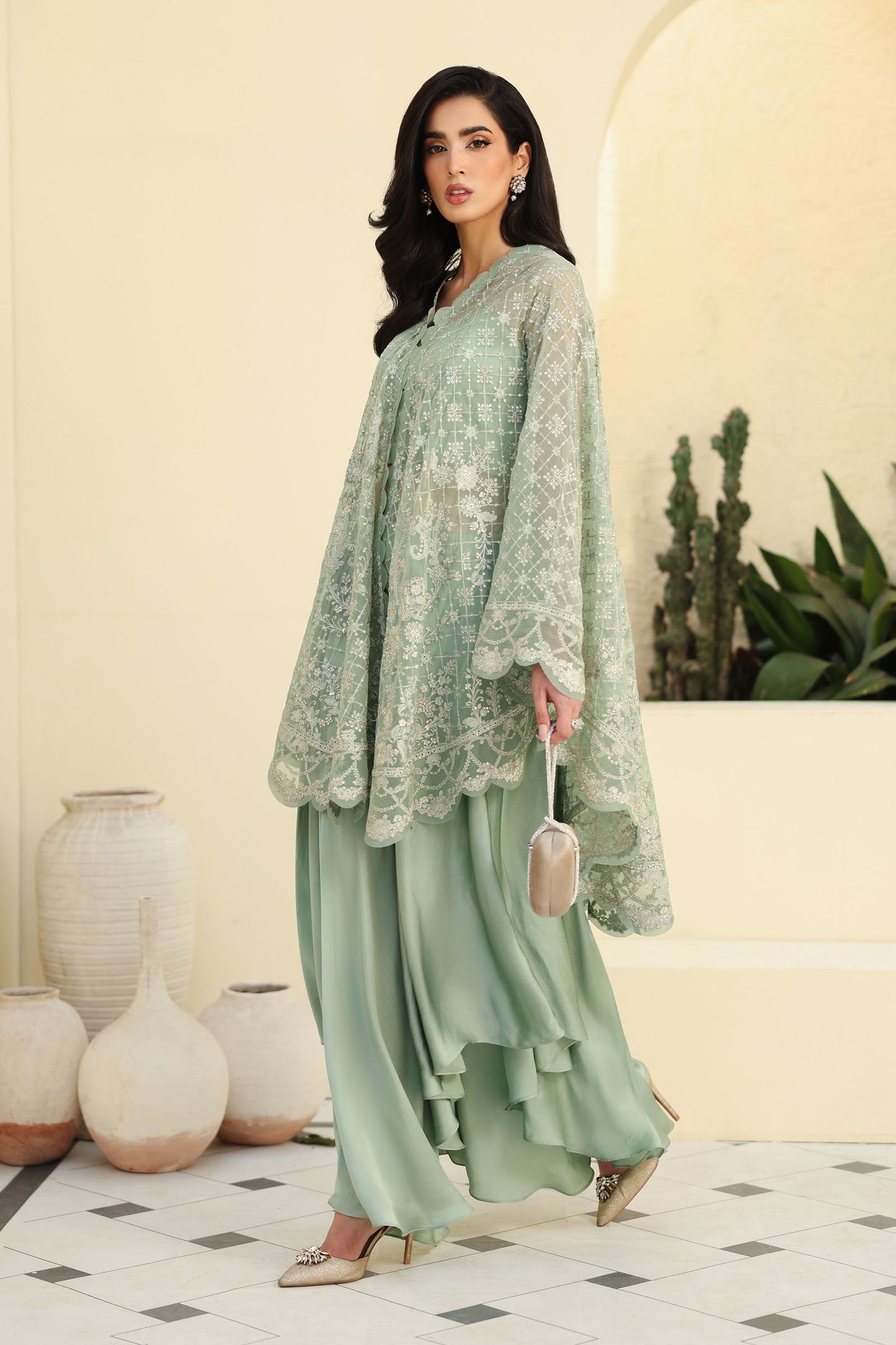 Embroidered Chiffon Fabric (1Pc) | LF-820