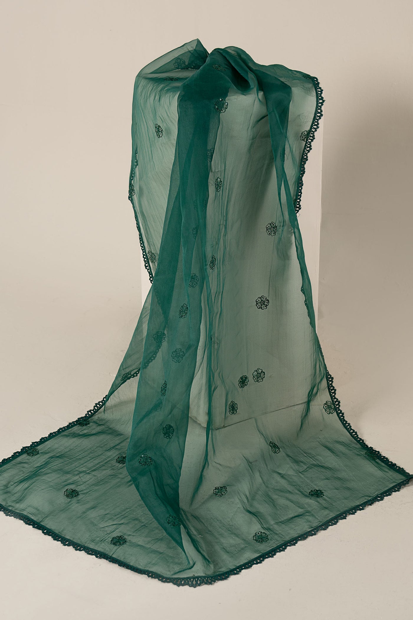 Embroidered Organza Fabric (2Pcs) | LF-909